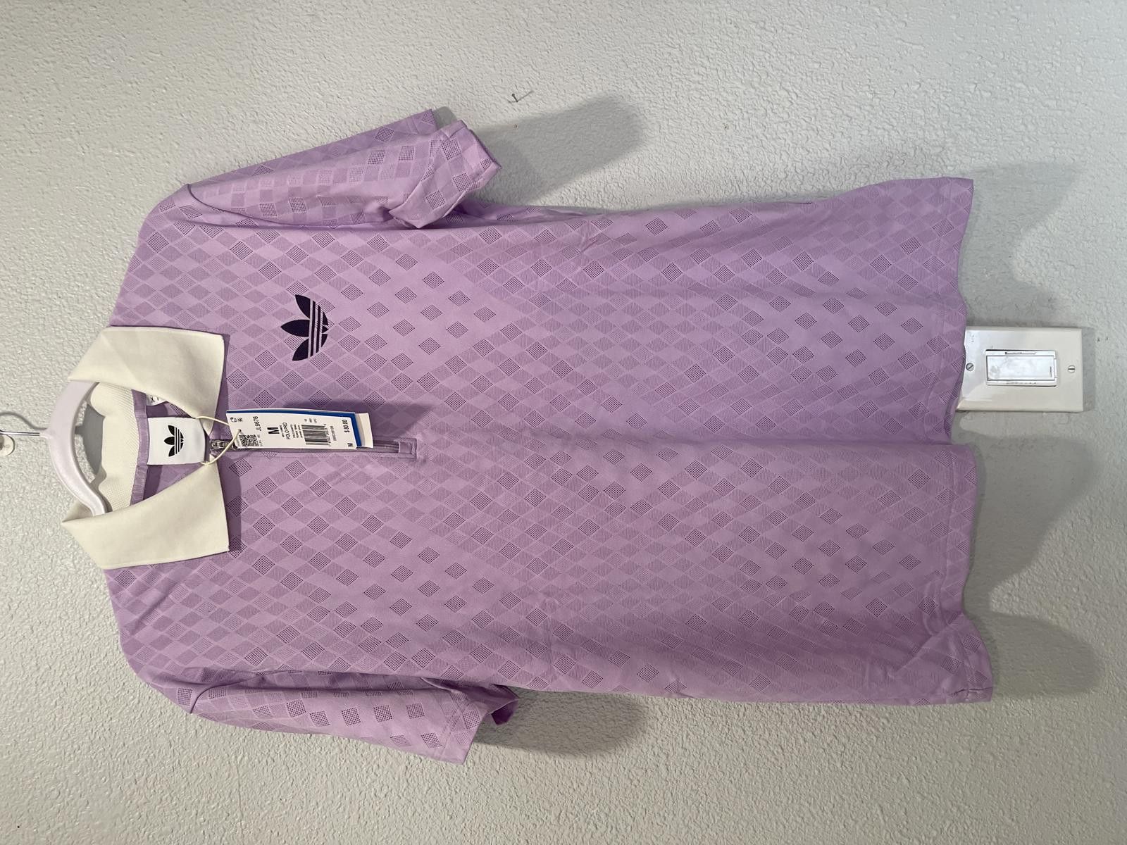 Adidas Adidas Polo Pro Purple Diamond Pattern Polo Shirt Size M Size US M / EU 48-50 / 2 - 1 Thumbnail