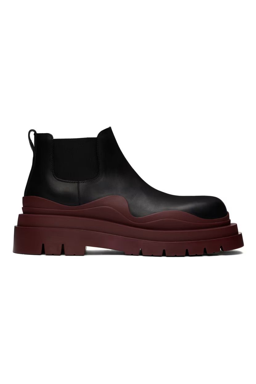 o1loc1c0124 Tire Ankle Chelsea Boot in Black