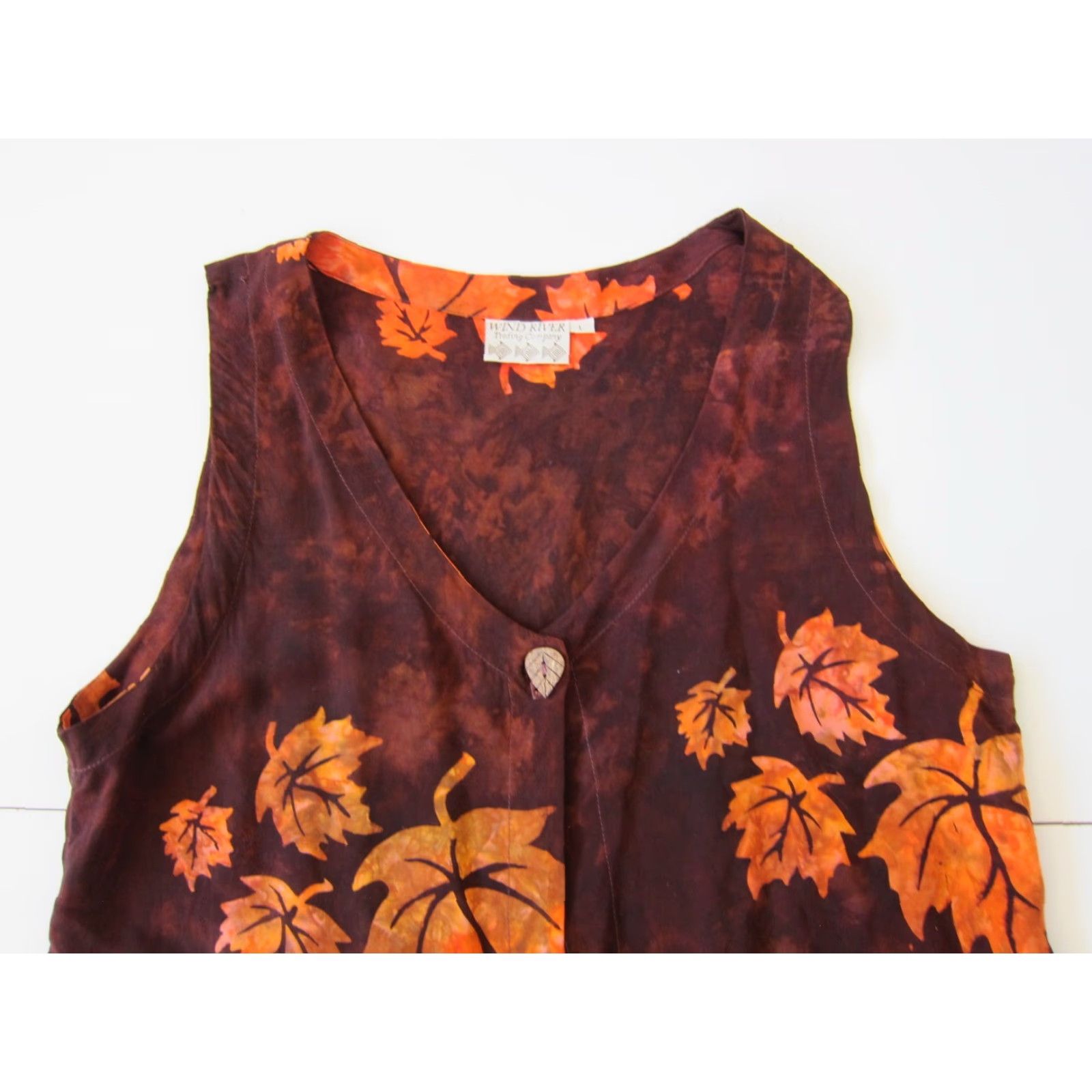 Vintage VINTAGE Wind River Trading Company Rayon Orange Red Tunic Open Tank Blouse Large Size L / US 10 / IT 46 - 4 Thumbnail
