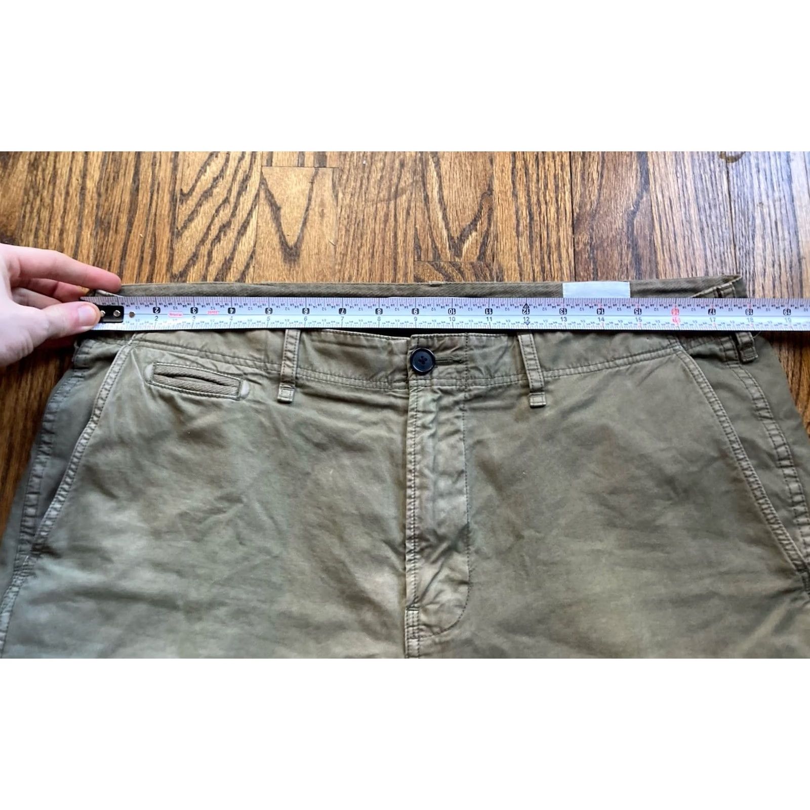 Billy Reid Billy Reid Pants Mens 33 Chino Olive Green Twill Cotton Military Made In Peru Size US 33 - 6 Thumbnail