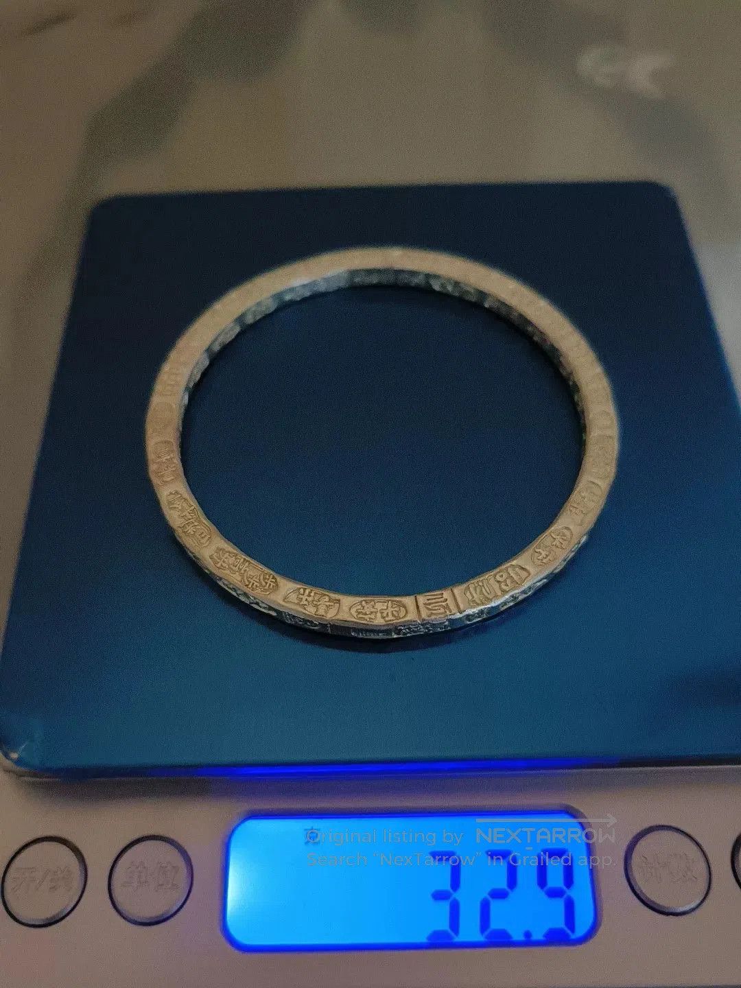 FOURSQUARE Silver Happy Peace Bangle Bracelet. Size ONE SIZE - 4 Thumbnail