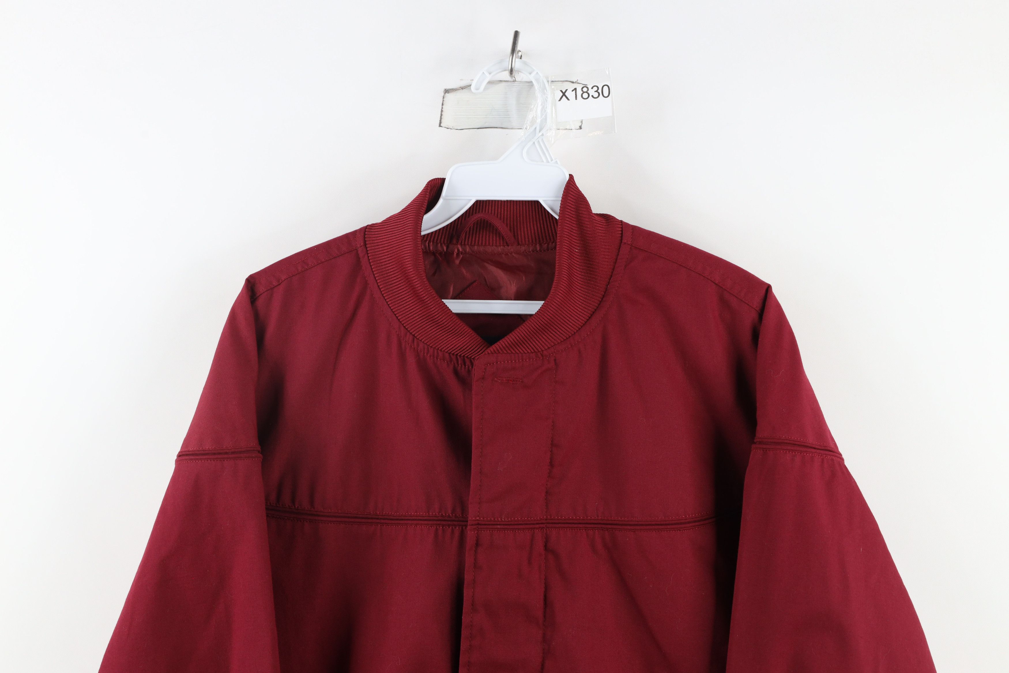 Vintage Vintage 90s Streetwear Blank Full Zip Bomber Jacket Red Size US M / EU 48-50 / 2 - 2 Thumbnail