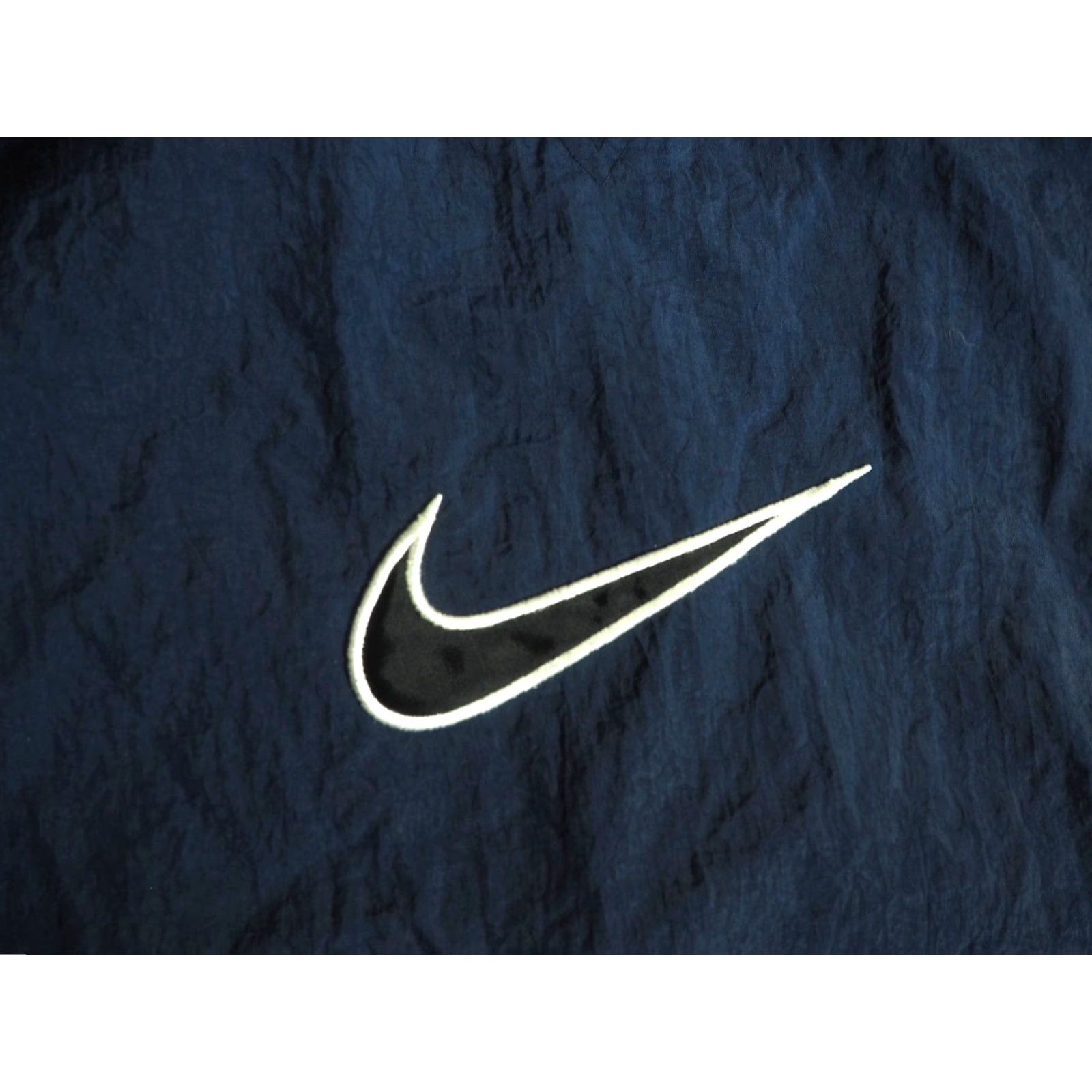 Nike VTG Nike Navy Blue Orange Big Check Swoosh Nylon Pullover Jacket Mens XL Size US XL / EU 56 / 4 - 6 Thumbnail