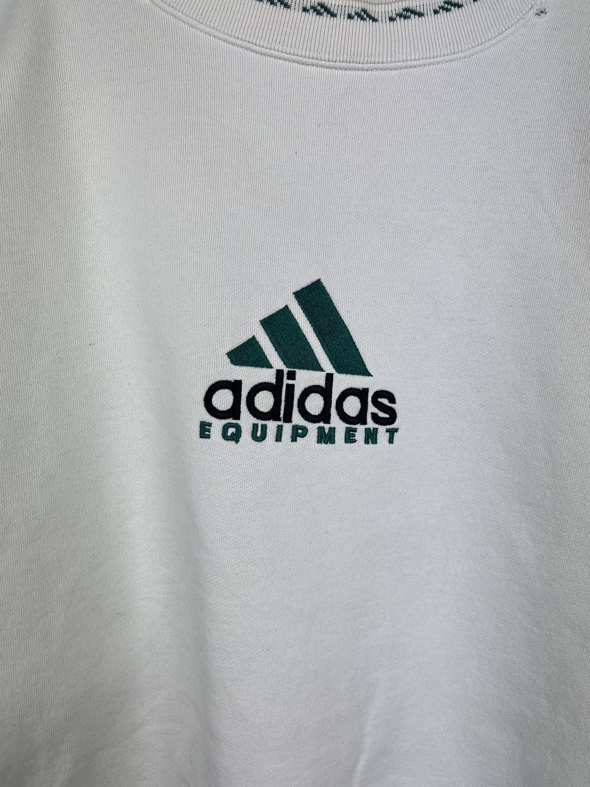 Adidas Vintage Adidas Equipment Sweatshirt Big Logo White Size US XL / EU 56 / 4 - 3 Thumbnail