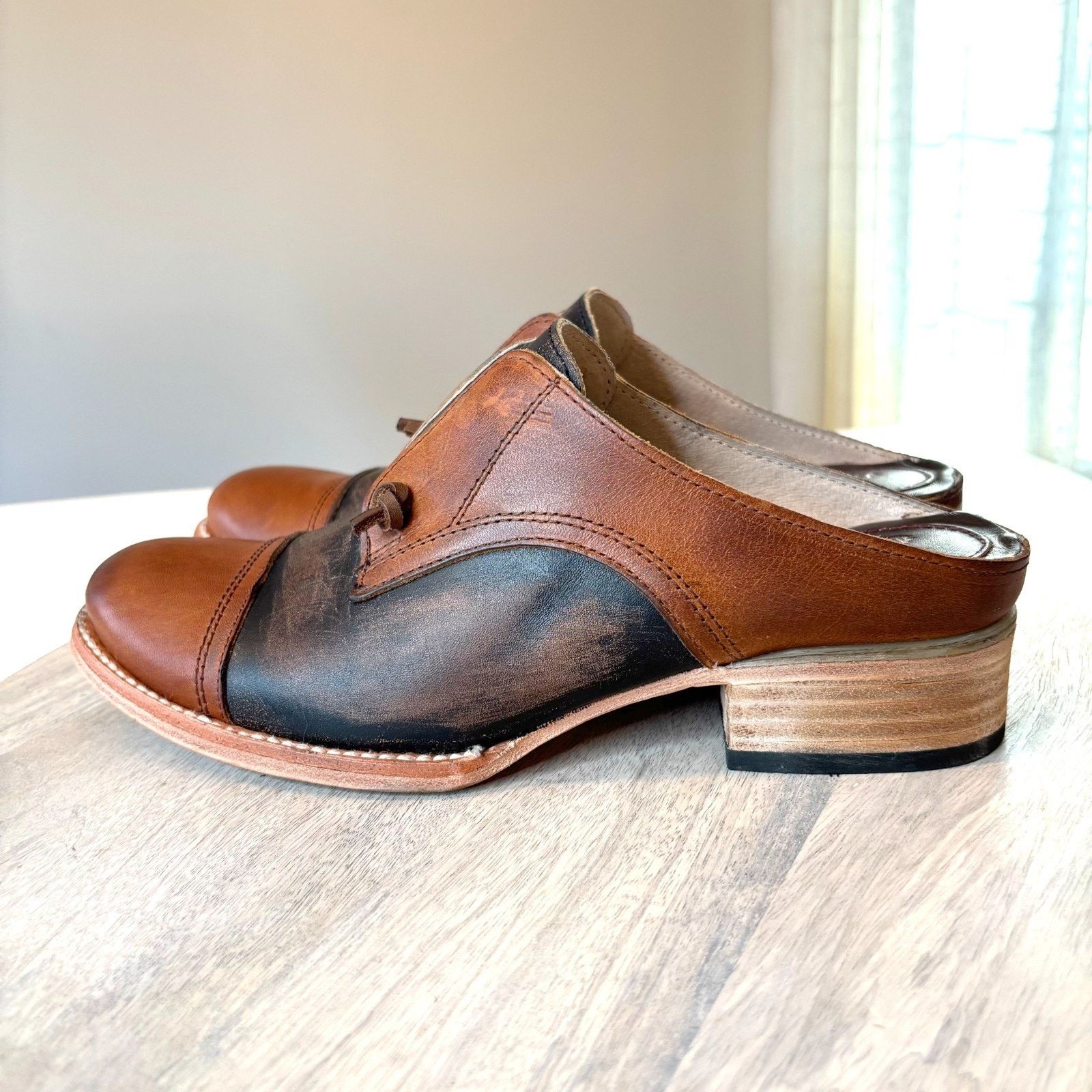 FREEBIRD Freebird Malena Mule Women's 9 Cognac Leather Oxford Shoes Size US 9 / IT 39 - 4 Thumbnail