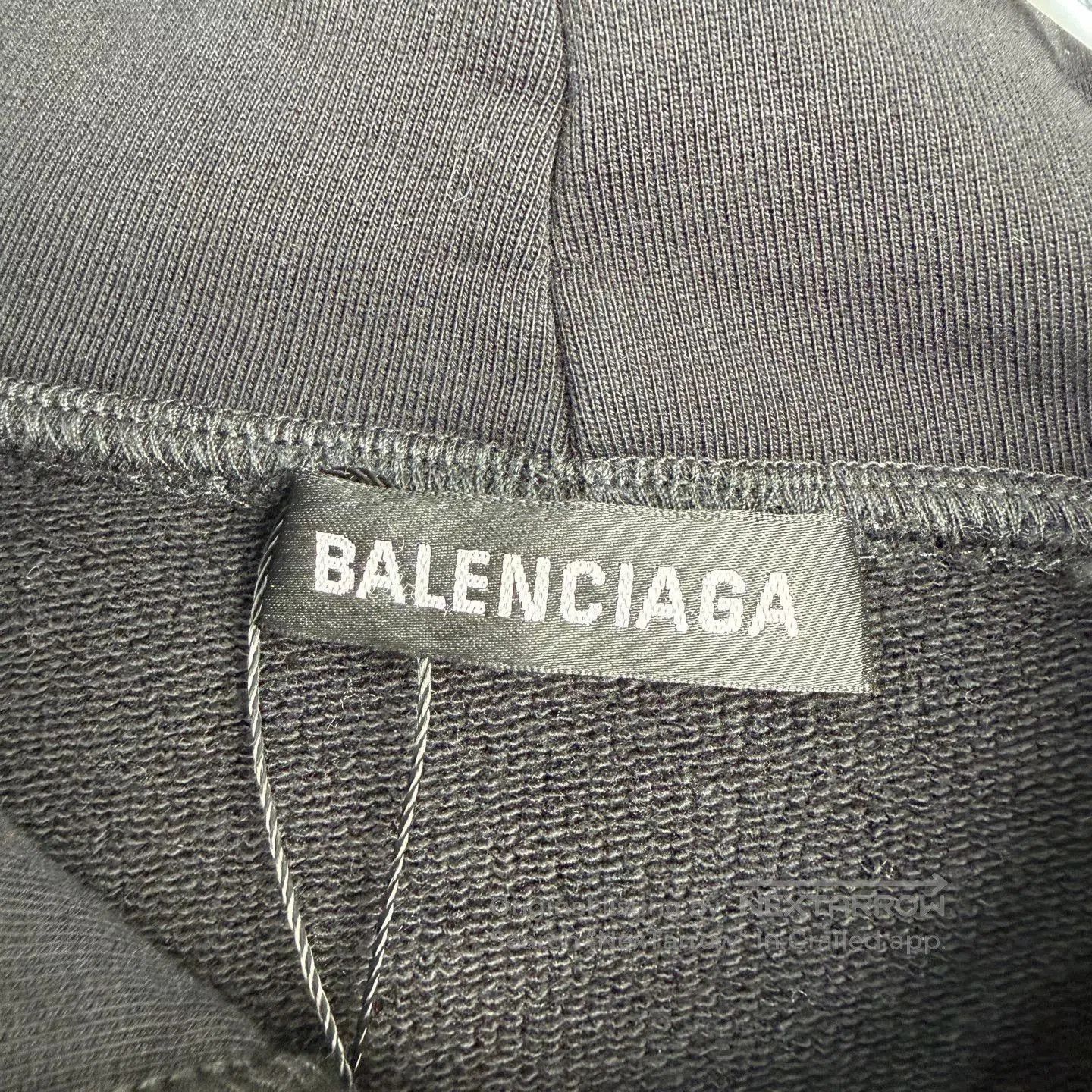 Balenciaga BALENCIAGA Black Gray Paneled Hoodie. Size US S / EU 44-46 / 1 - 2 Thumbnail