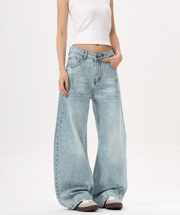 Vintage American retro high street baggy cutaway jeans Size US 32 / EU 48 - 2 Thumbnail