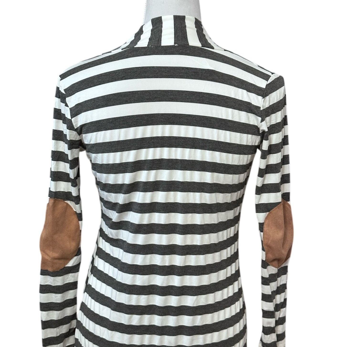 Other Myobe Cardigan Sweater Elbow Patches Striped Gray White S Size S / US 4 / IT 40 - 5 Thumbnail