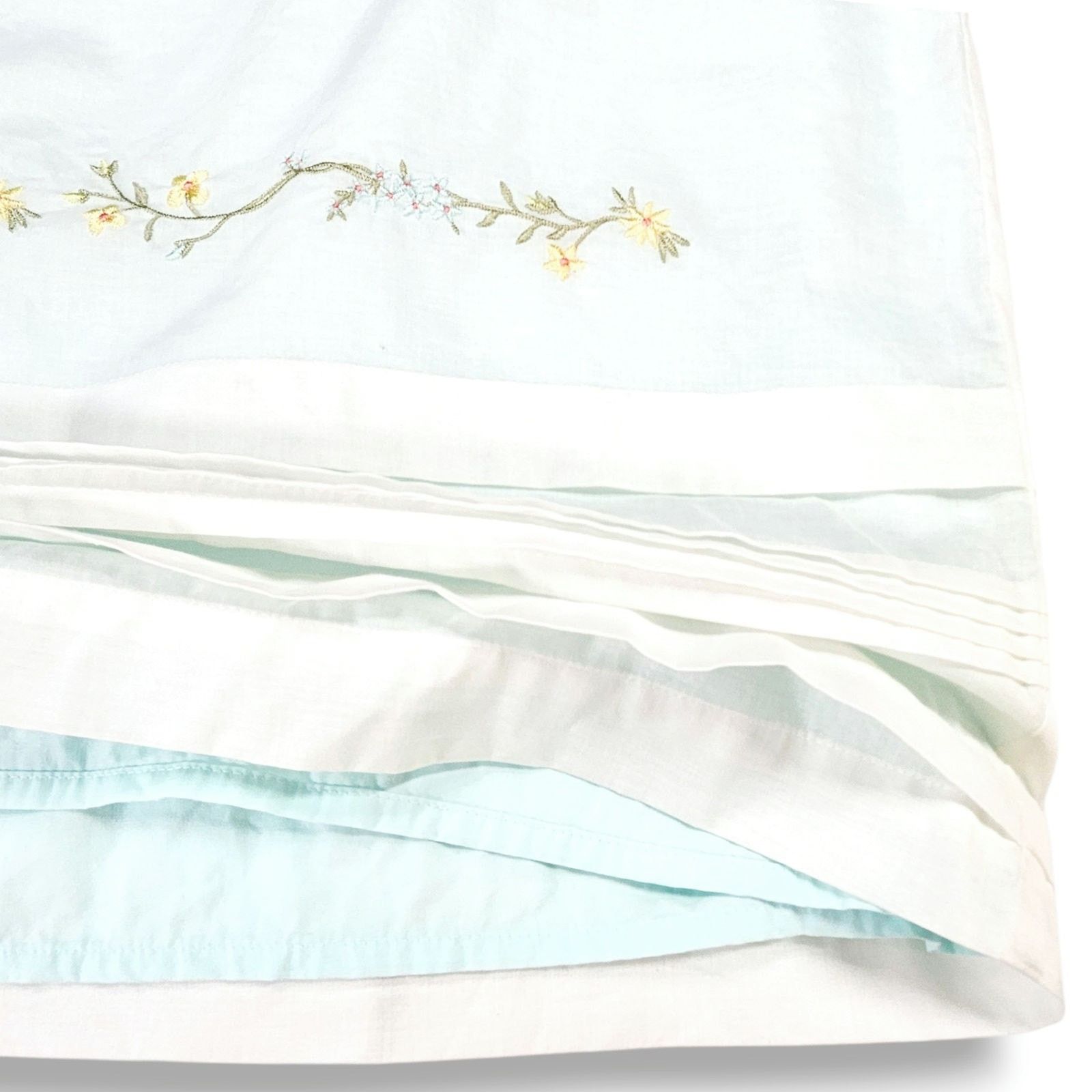Express Express Embroidered Floral Border Skirt Light Blue White 3/4 Size 27" / US 4 / IT 40 - 4 Thumbnail