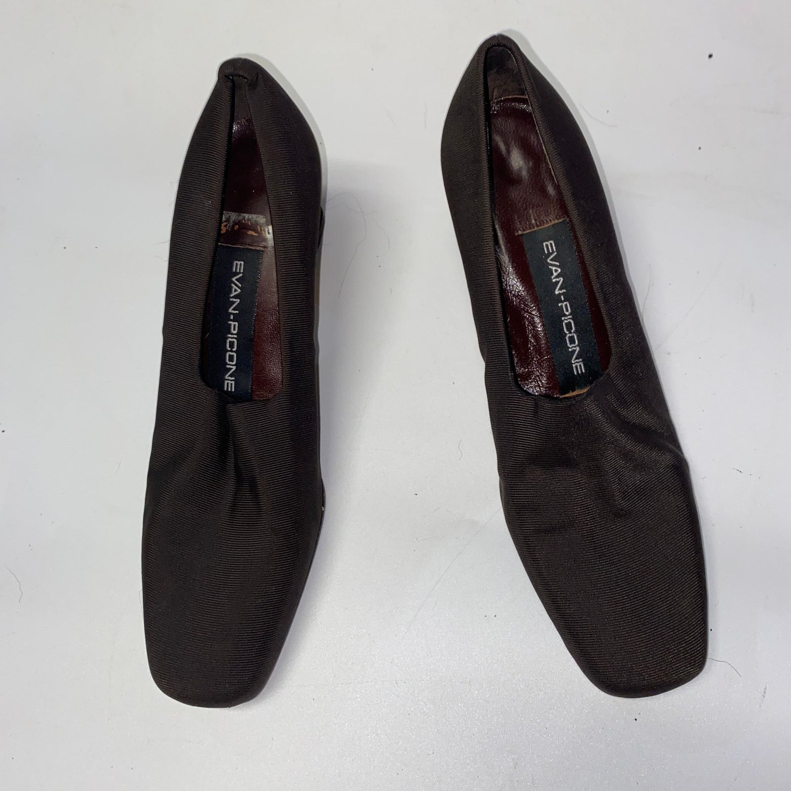 Evan Picone Evan Picone Brown Stretch Slip-On Square Toe Block Heels 5.5 Size US 5.5 / IT 35.5 - 2 Thumbnail