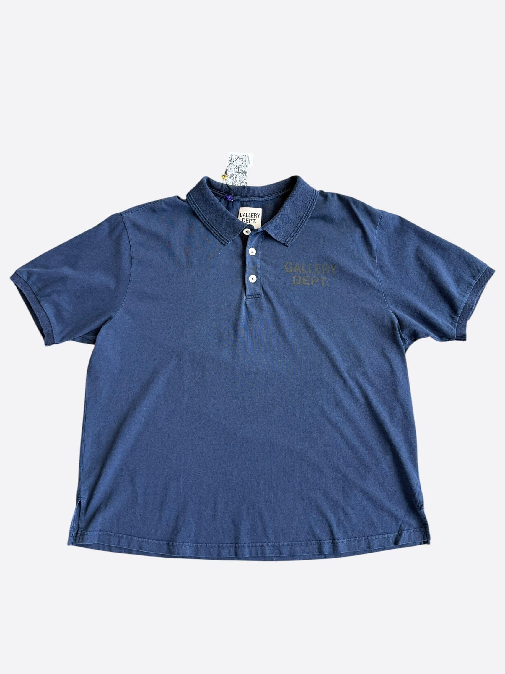 Gallery Dept. Gallery Dept Navy & Yellow Logo Polo T-Shirt Size US L / EU 52-54 / 3 - 1 Thumbnail