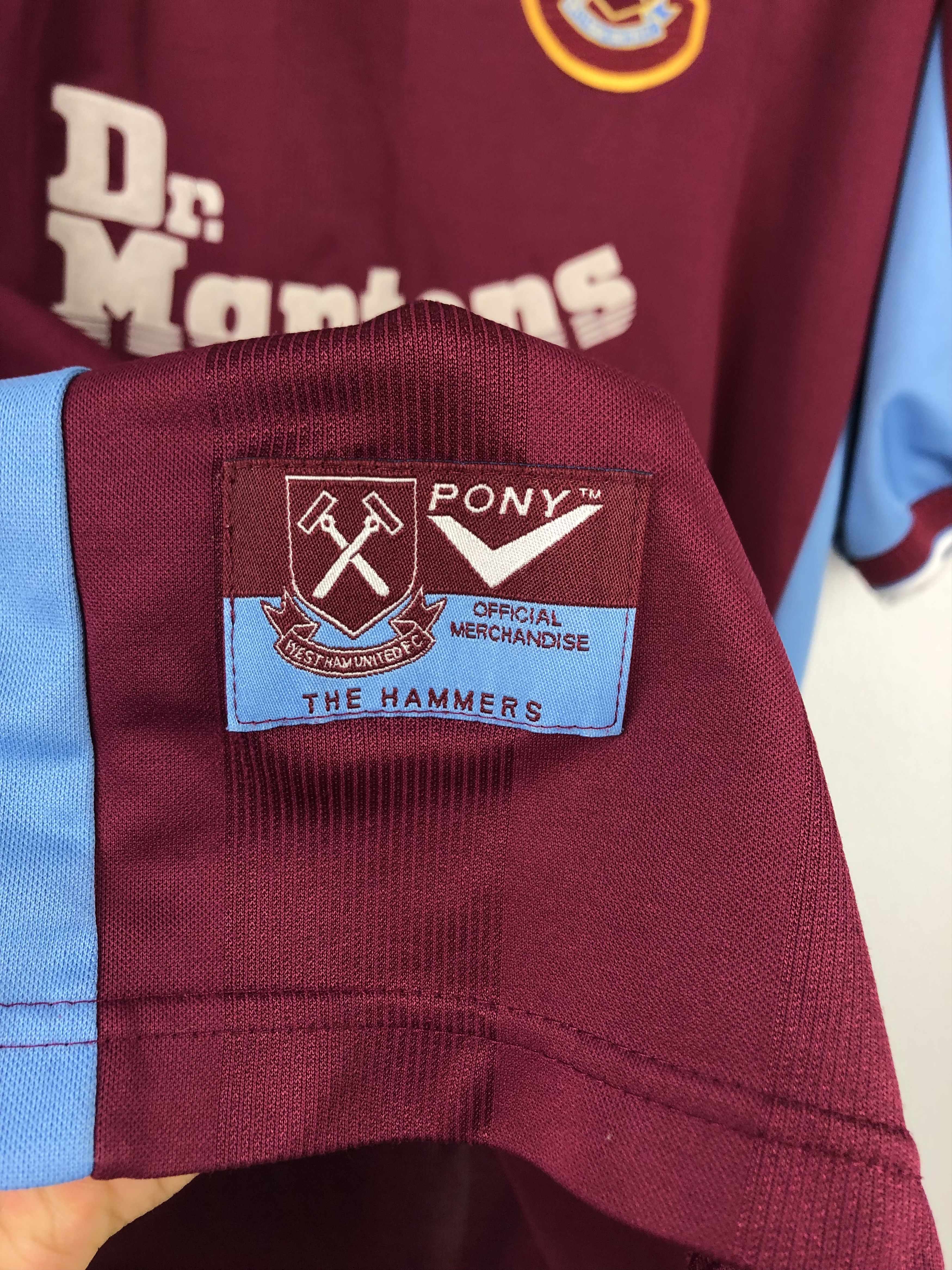 Vintage West Ham United Home football shirt 1998 Soccer Jersey Pony Size US XL / EU 56 / 4 - 7 Thumbnail