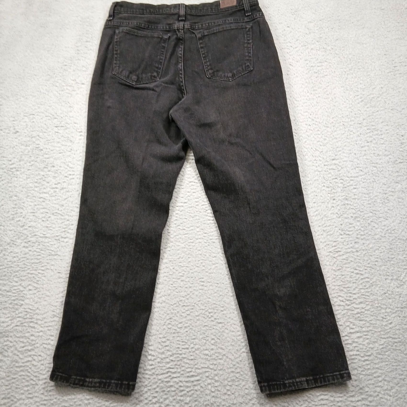 Vintage Riders by Lee Women's Black Relaxed Fit Straight Leg Jeans 12P Stretch Denim Size 34" / US 12 / IT 48 - 2 Thumbnail