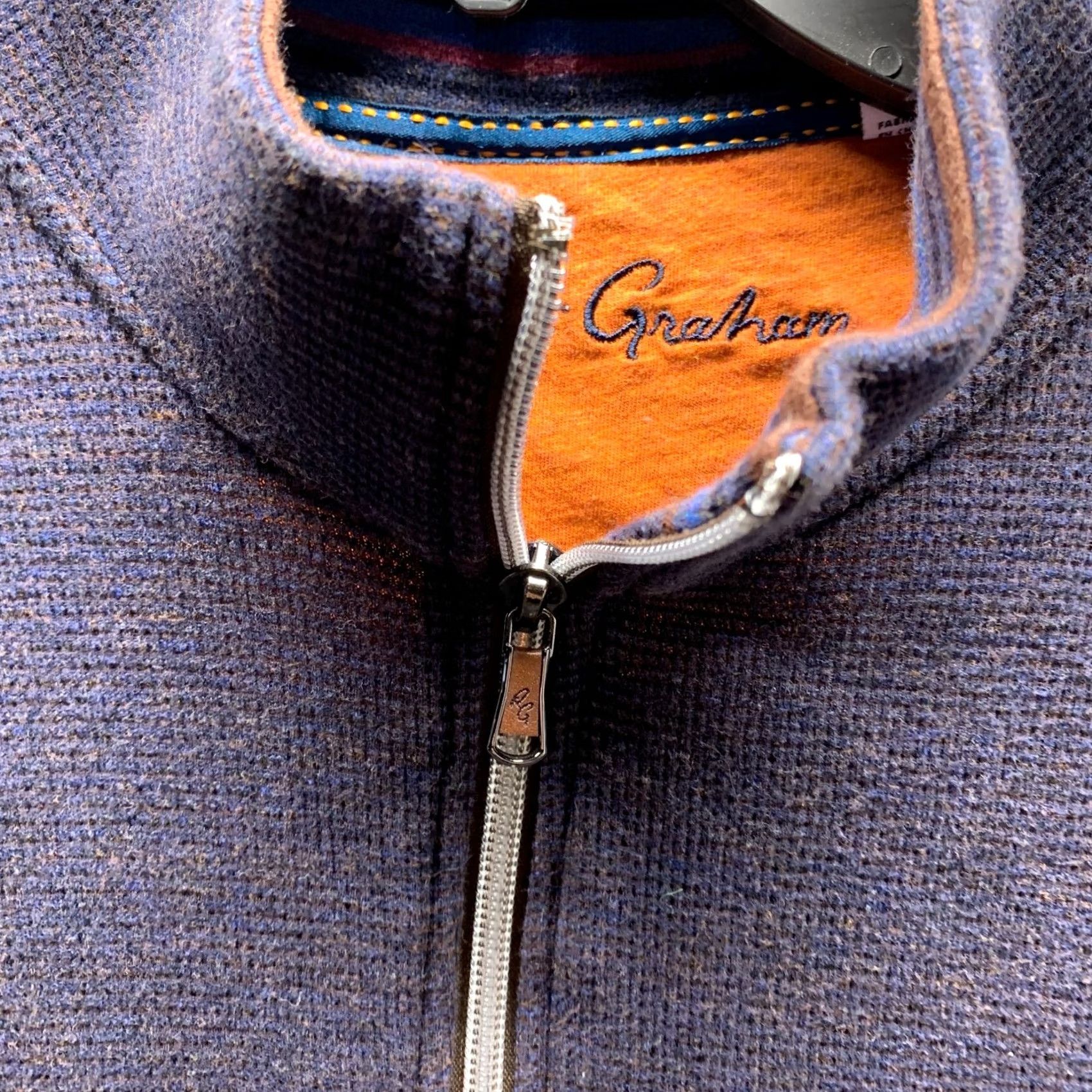 Robert Graham Robert Graham Sweater Adult Large Blue 1/4 Zip Mens Pullover Cotton Thermal 90s Size US L / EU 52-54 / 3 - 3 Thumbnail
