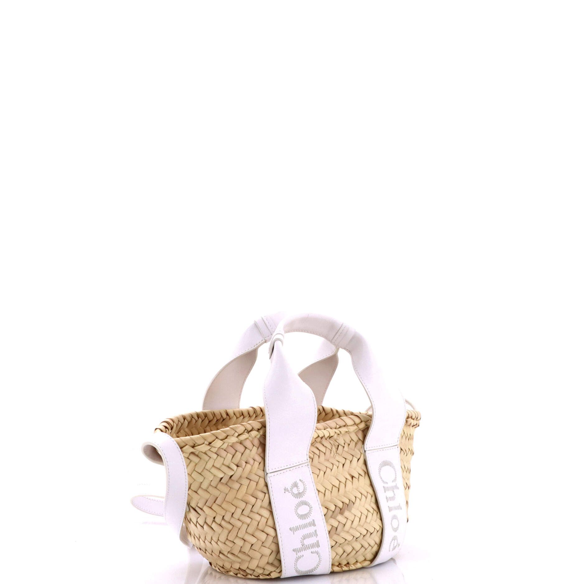 Chloe Sense basket tote raffia with leather medium Size ONE SIZE - 1 Thumbnail
