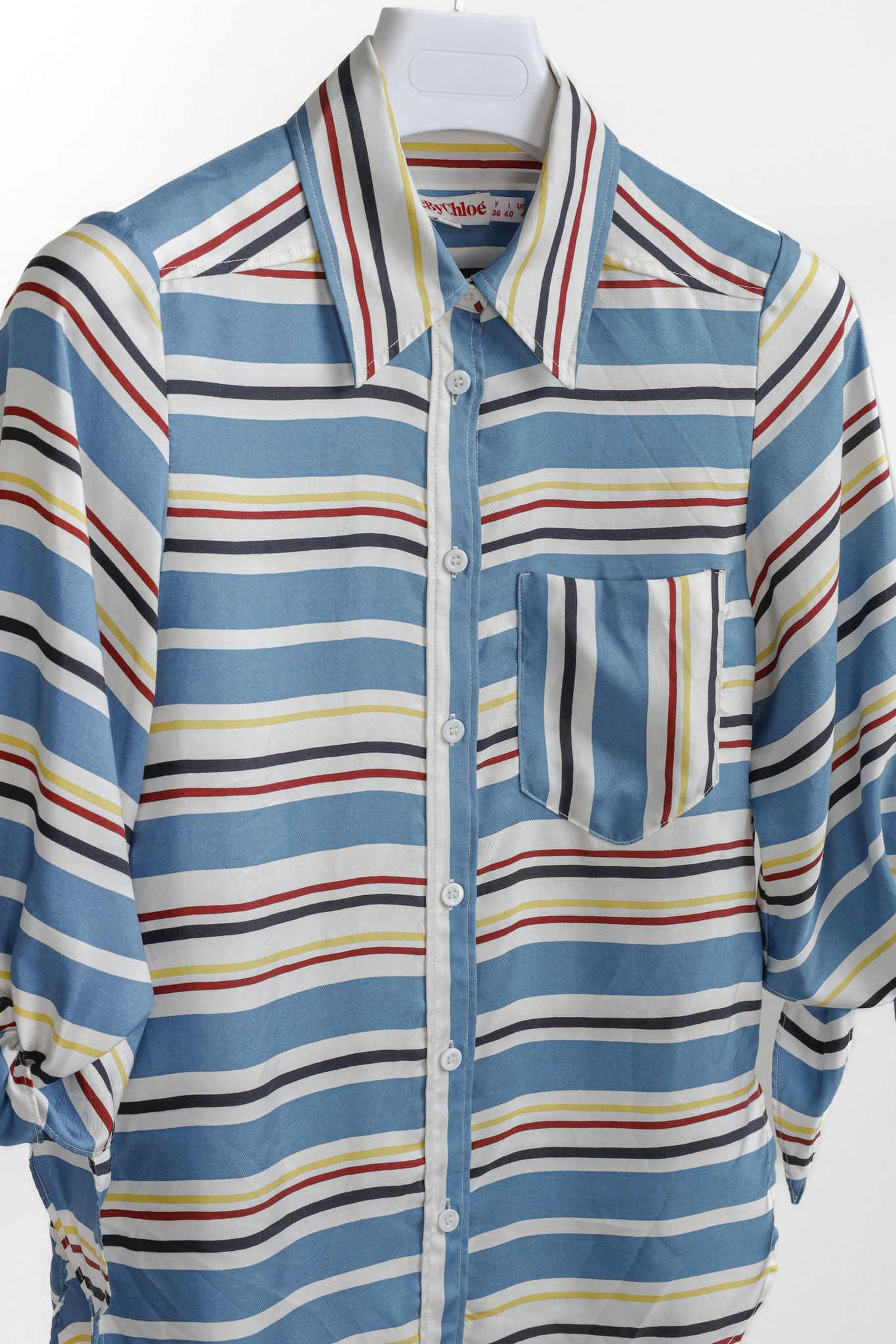 See by Chloe See by Chloe Multicolour Stripes Silk Blouse Size S / US 4 / IT 40 - 3 Thumbnail
