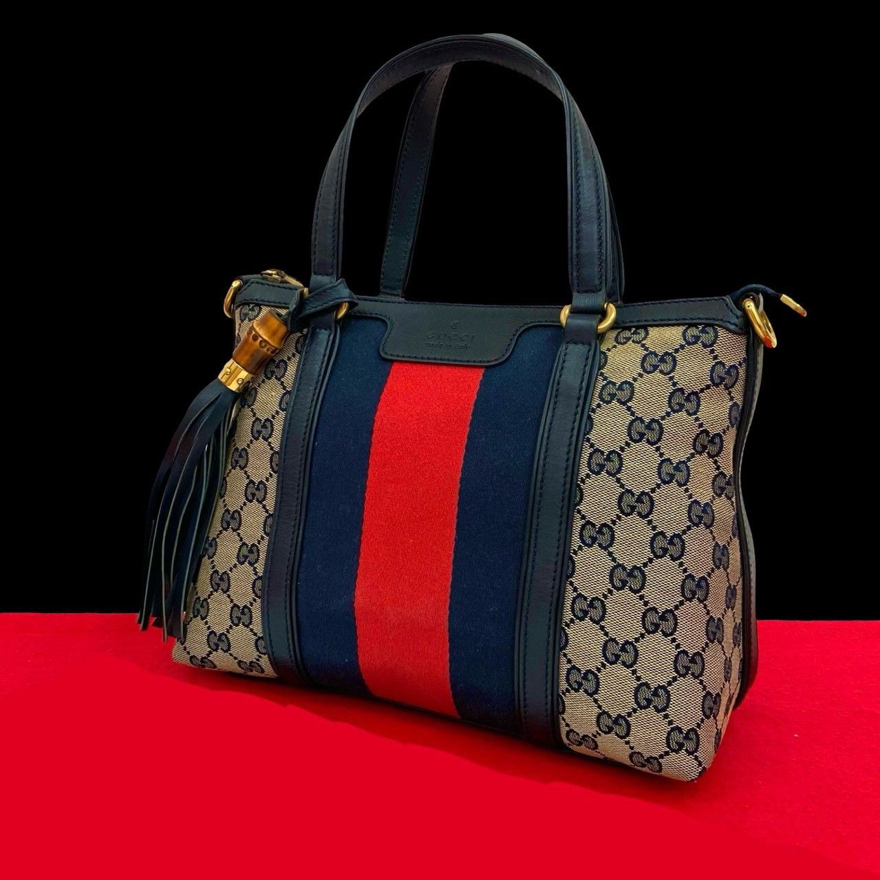 Gucci Gucci Gucci GG Logo Canvas Leather Handbag Canvas Handbag Size ONE SIZE - 1 Thumbnail
