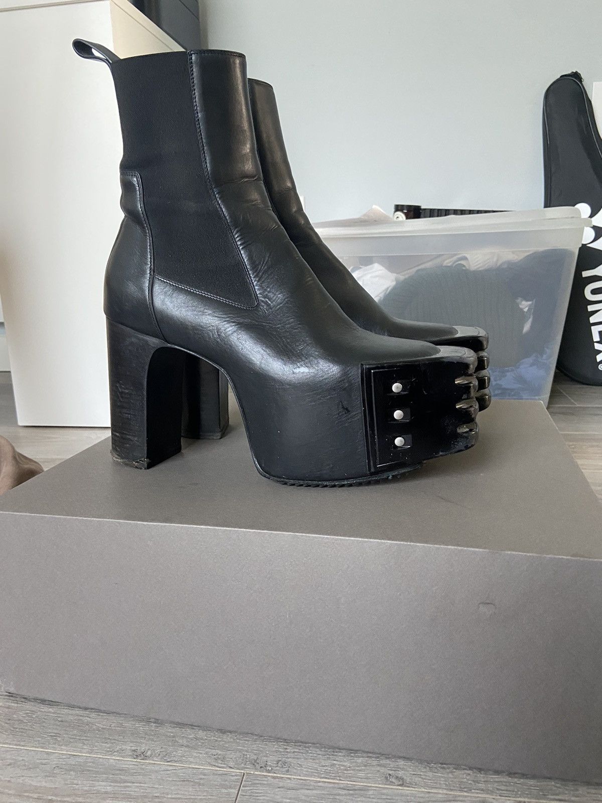 Rick Owens Rick Owens Black Grilled Kiss Boots | Grailed