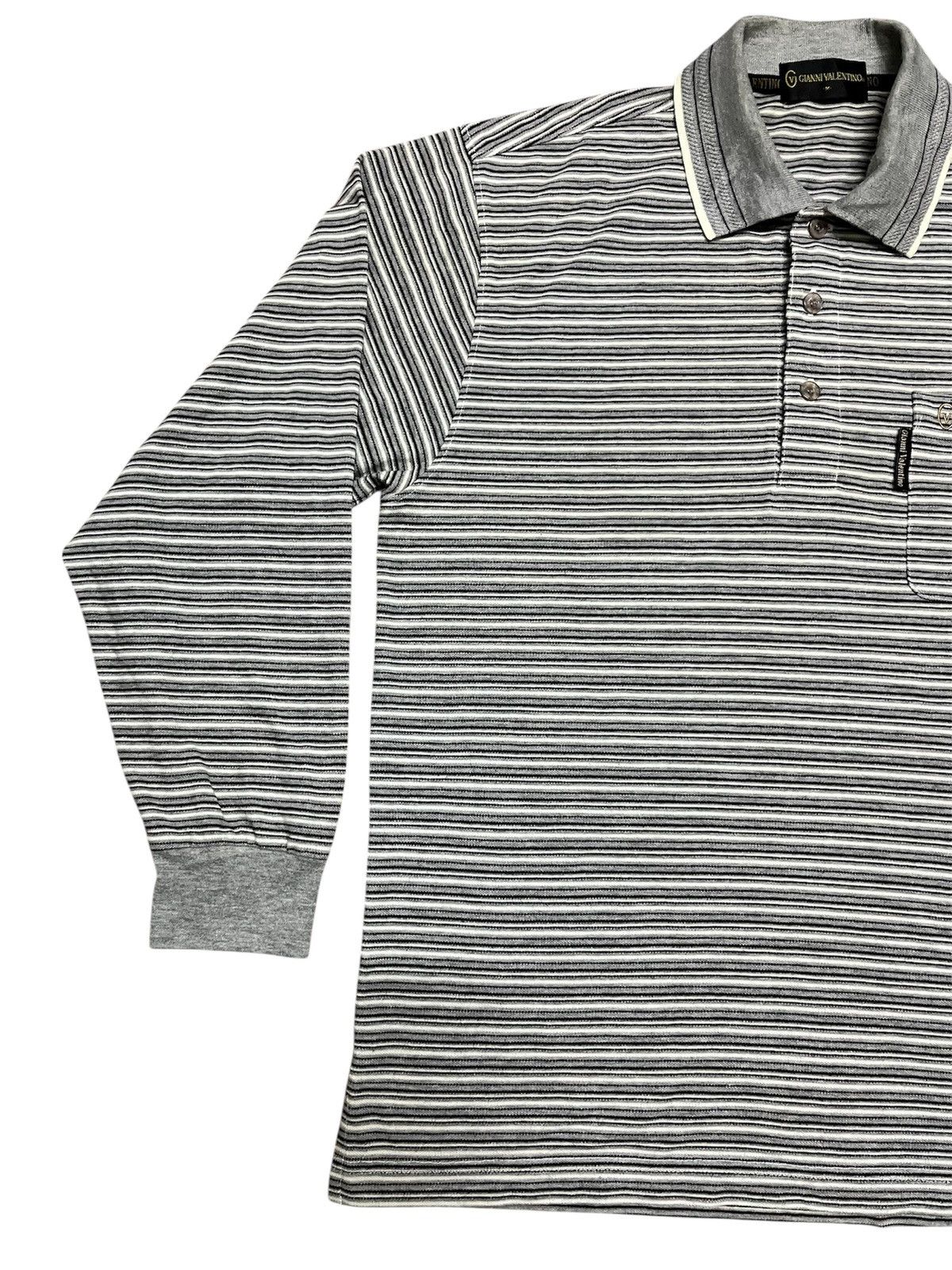 Gianni Valentino 💥Gianni Valentino Vintage 90s Striped Polo Longsleeves Size US M / EU 48-50 / 2 - 4 Thumbnail