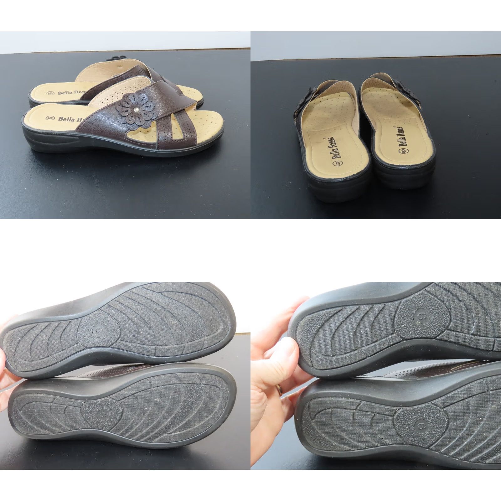Vintage Bella Hanna Brown Slide-On Wedge Sandals Women's US 6 Casual Shoes Women Brown Wedge Sandal 6 Size US 6 / IT 36 - 8 Thumbnail