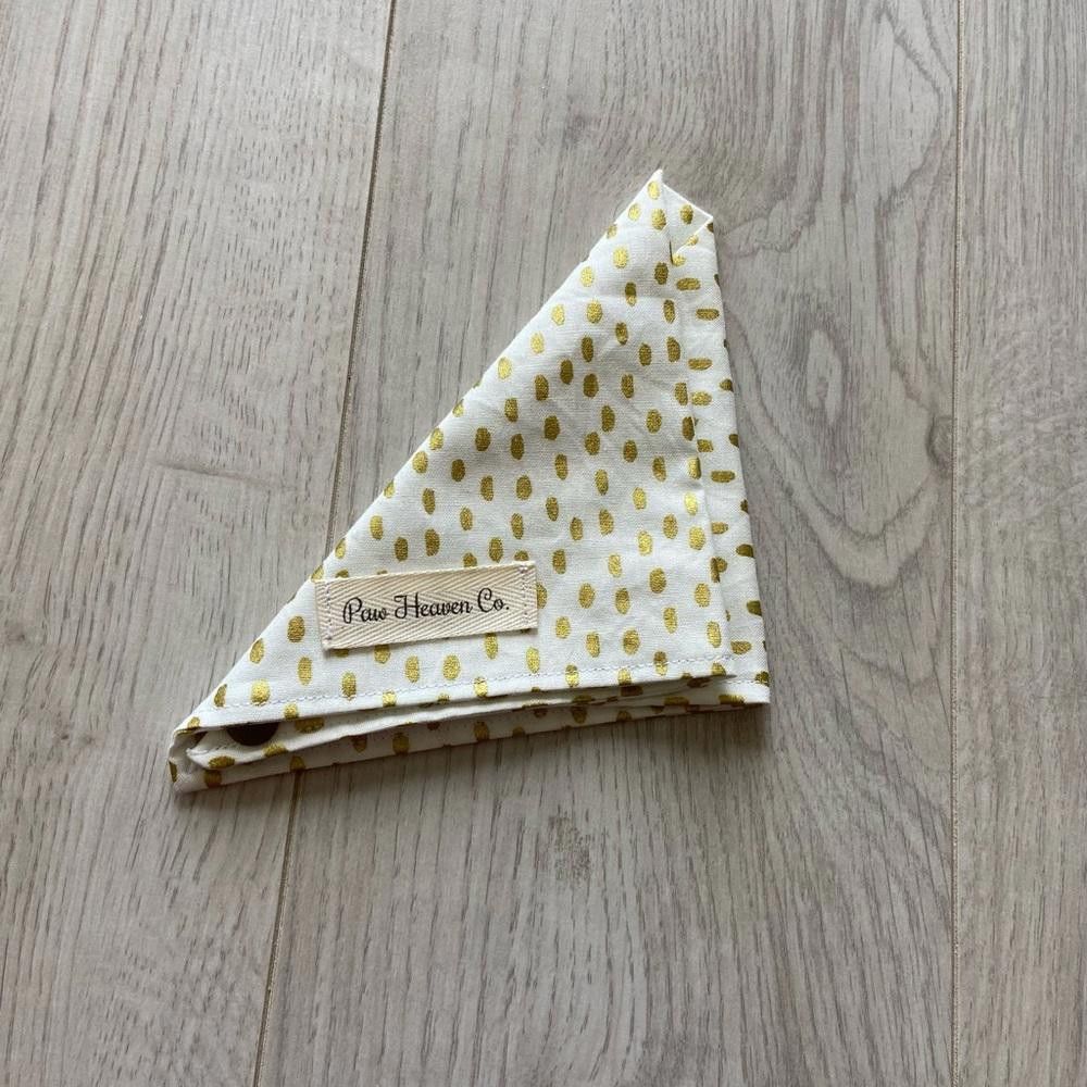 Designer Paw Heaven Co White Sparkle Polk Dot Bandana Size ONE SIZE - 2 Thumbnail