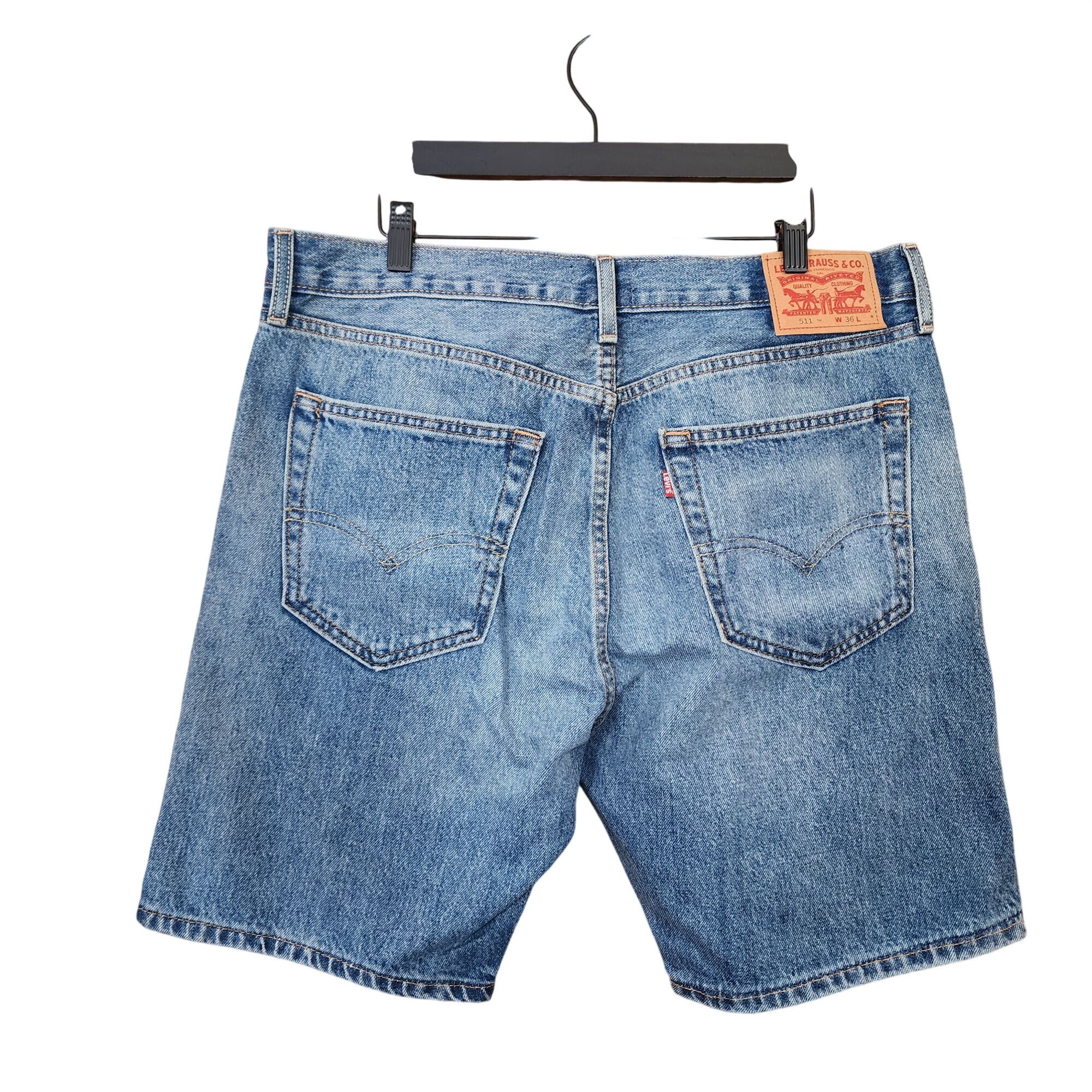 Levi's Levis 511 Mens Distressed Denim Shorts W36 Light Wash Rip De Size US 36 / EU 52 - 2 Thumbnail