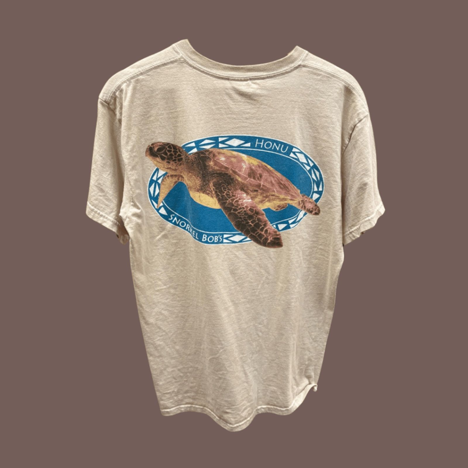 Gildan VTG Graphic Tee | Gildan Snorkel Bob Cream Turtle | Y2K Size US M / EU 48-50 / 2 - 2 Thumbnail