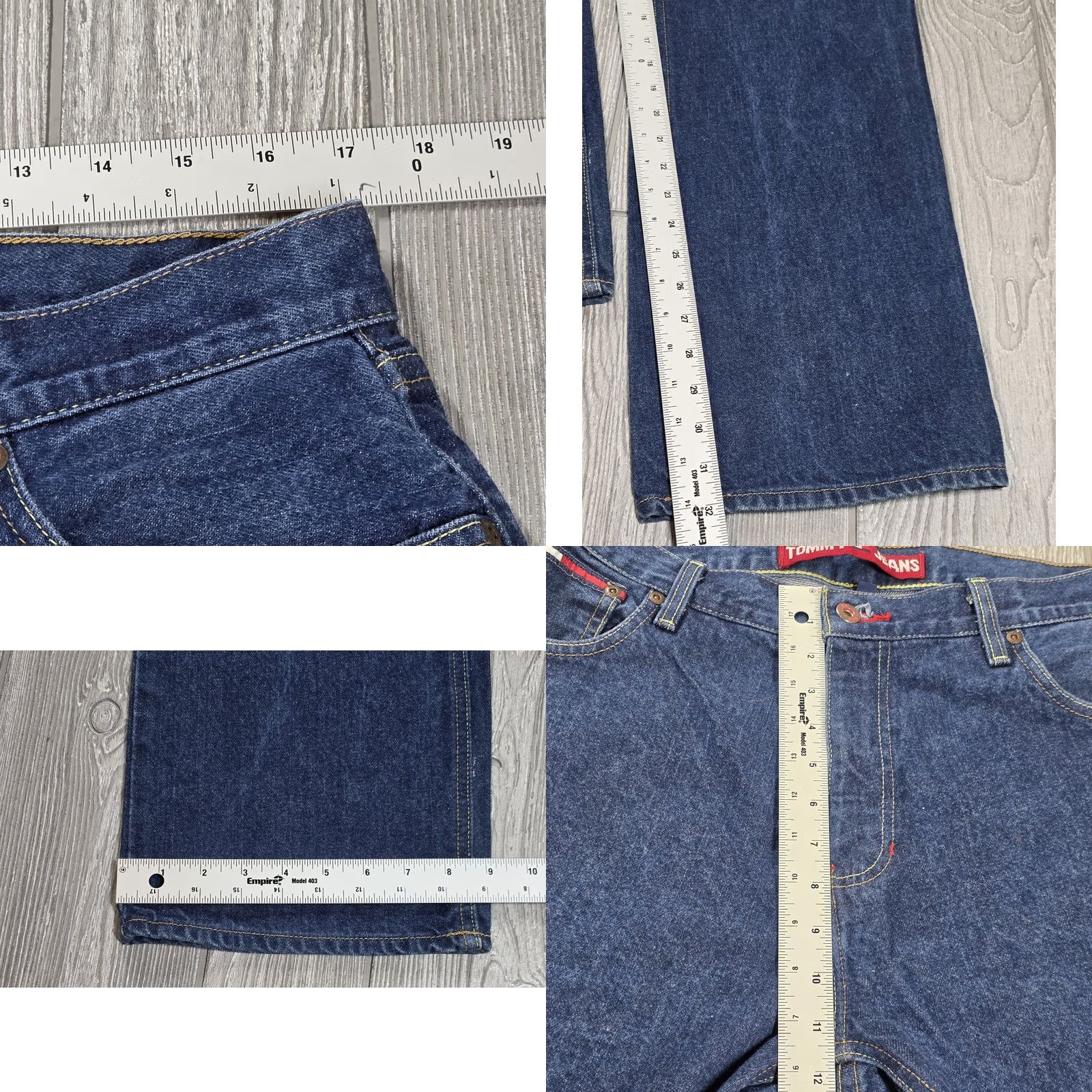 Tommy Hilfiger VTG Tommy Hilfiger Jeans Wide Leg Mens 34x32 Dark Flag 90s Grunge Hip Hop Jeans Boys? Size US 34 / EU 50 - 10 Thumbnail