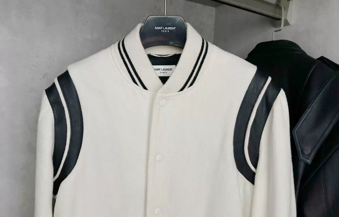 Saint Laurent Paris × Yves Saint Laurent Saint Laurent white Teddy baseball jacket2412-Nextarrow Size US S / EU 44-46 / 1 - 3 Thumbnail