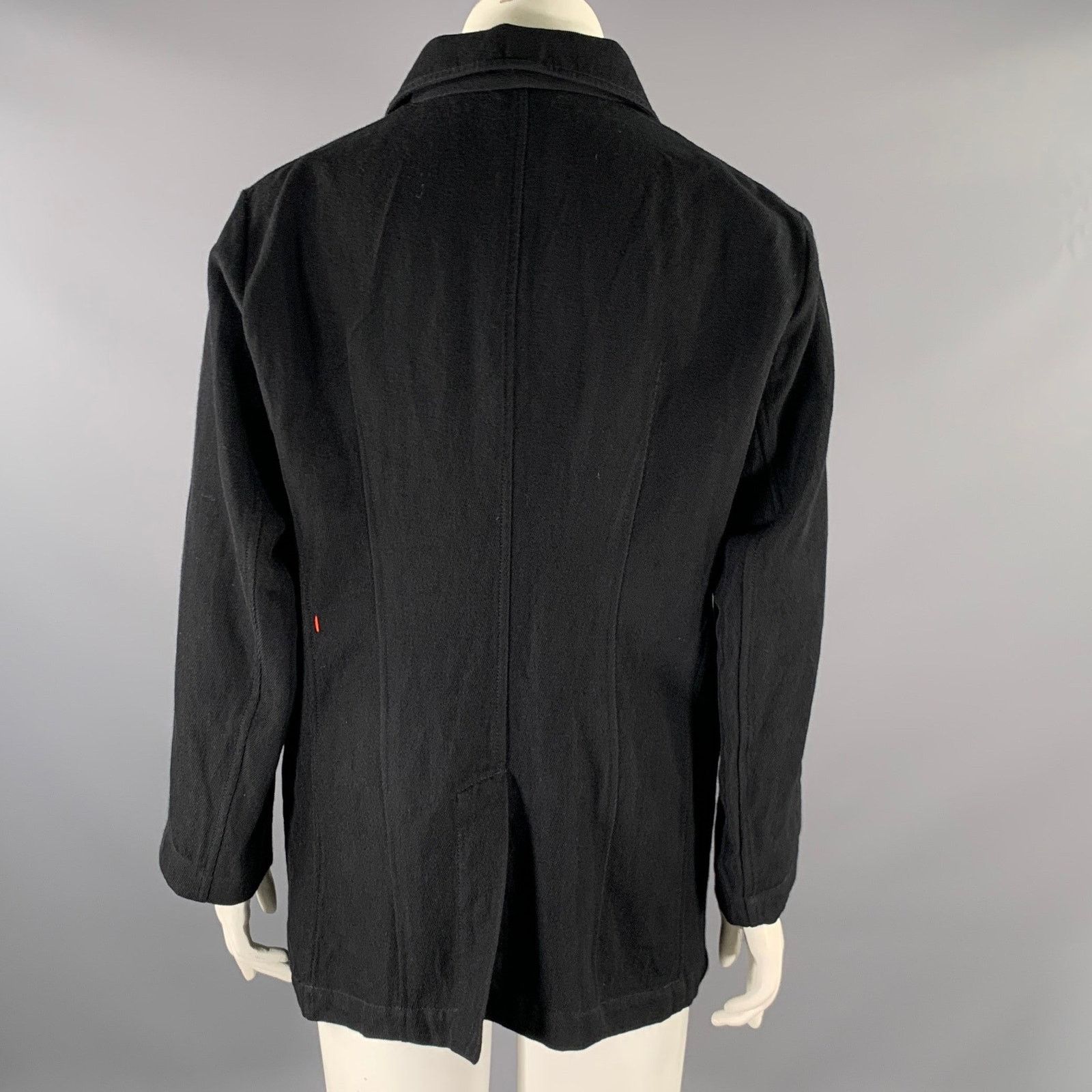 Casey Casey CASEY CASEY Size L Black Wool Linen 3 button Jacket Size L / US 10 / IT 46 - 3 Thumbnail