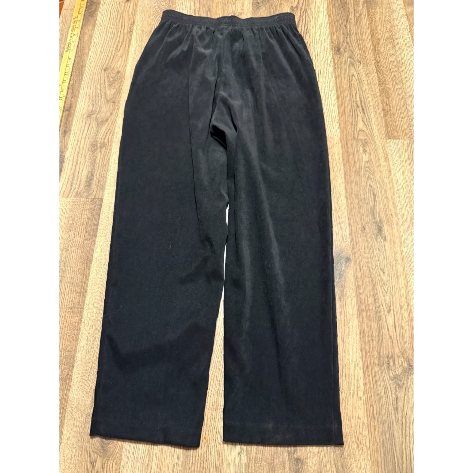 Vintage Briggs Pants, Women's Size 10 Petite Black Straight Leg Pull On Size 32" / US 10 / IT 46 - 2 Thumbnail
