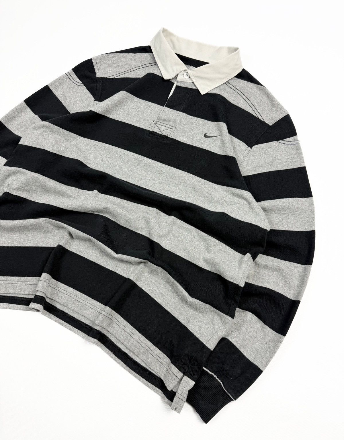 Nike Nike Vintage Y2K Rugby Striped Long Sleeve Polo Shirt Size US XL / EU 56 / 4 - 4 Thumbnail