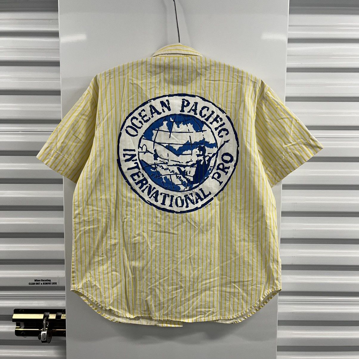 Ocean Pacific × Vintage Crazy Rare Vintage 1986 Ocean Pacific Surfer Button Up Tee Size US L / EU 52-54 / 3 - 7 Thumbnail