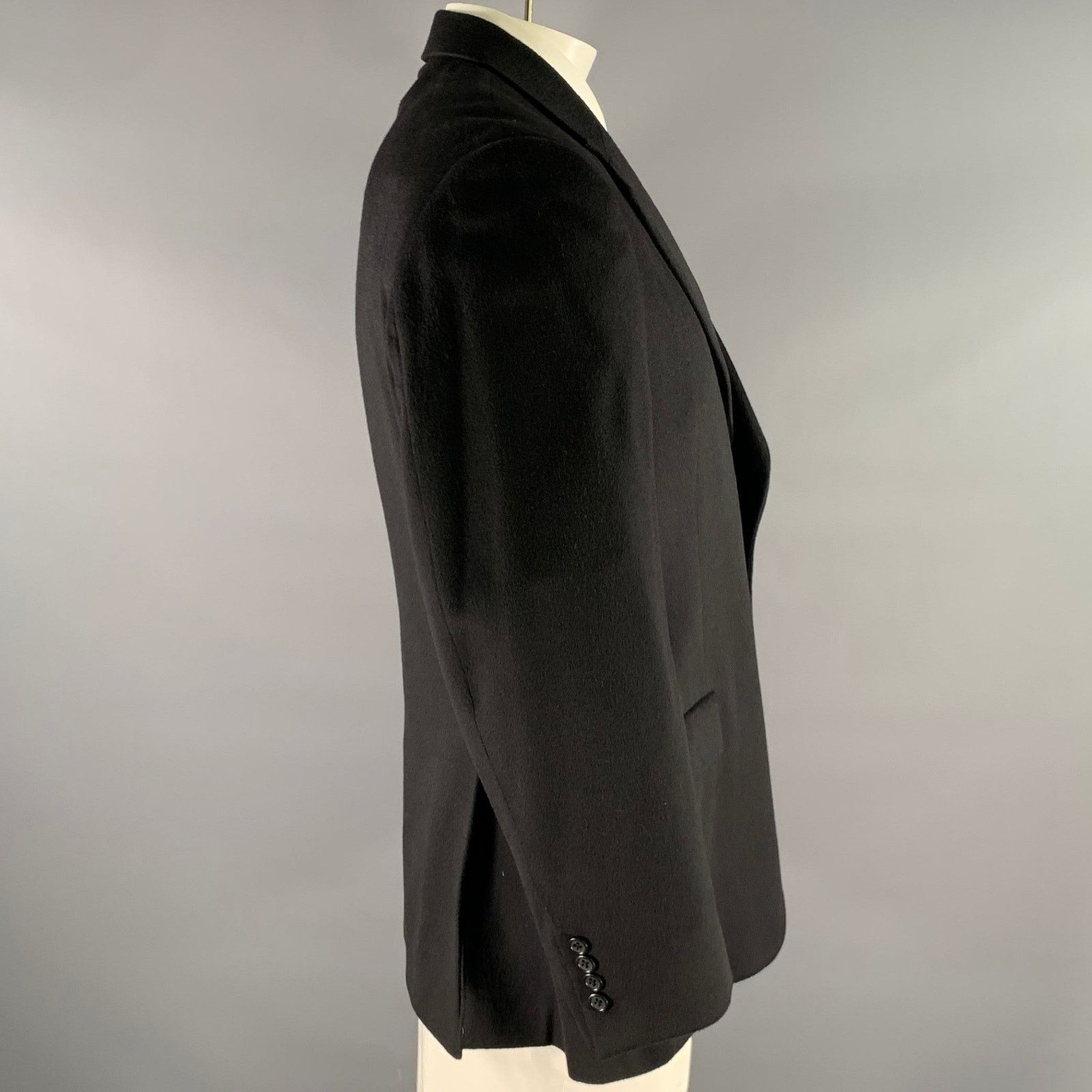 Barneys New York BARNEYS NEW YORK 44 Black Loro Piana Cashmere Sport Coat Size 44R - 3 Thumbnail