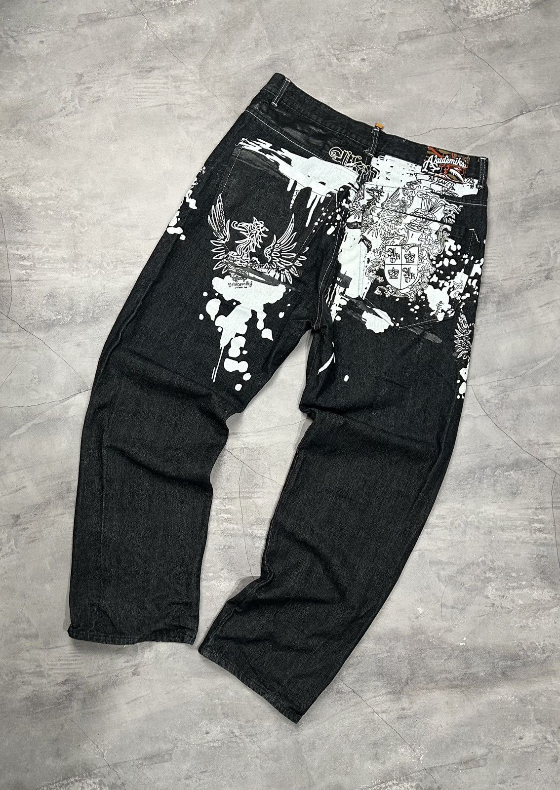 Vintage Vintage Y2K Akdemiks Embroidered Baggy Jeans Size US 36 / EU 52 - 1 Thumbnail