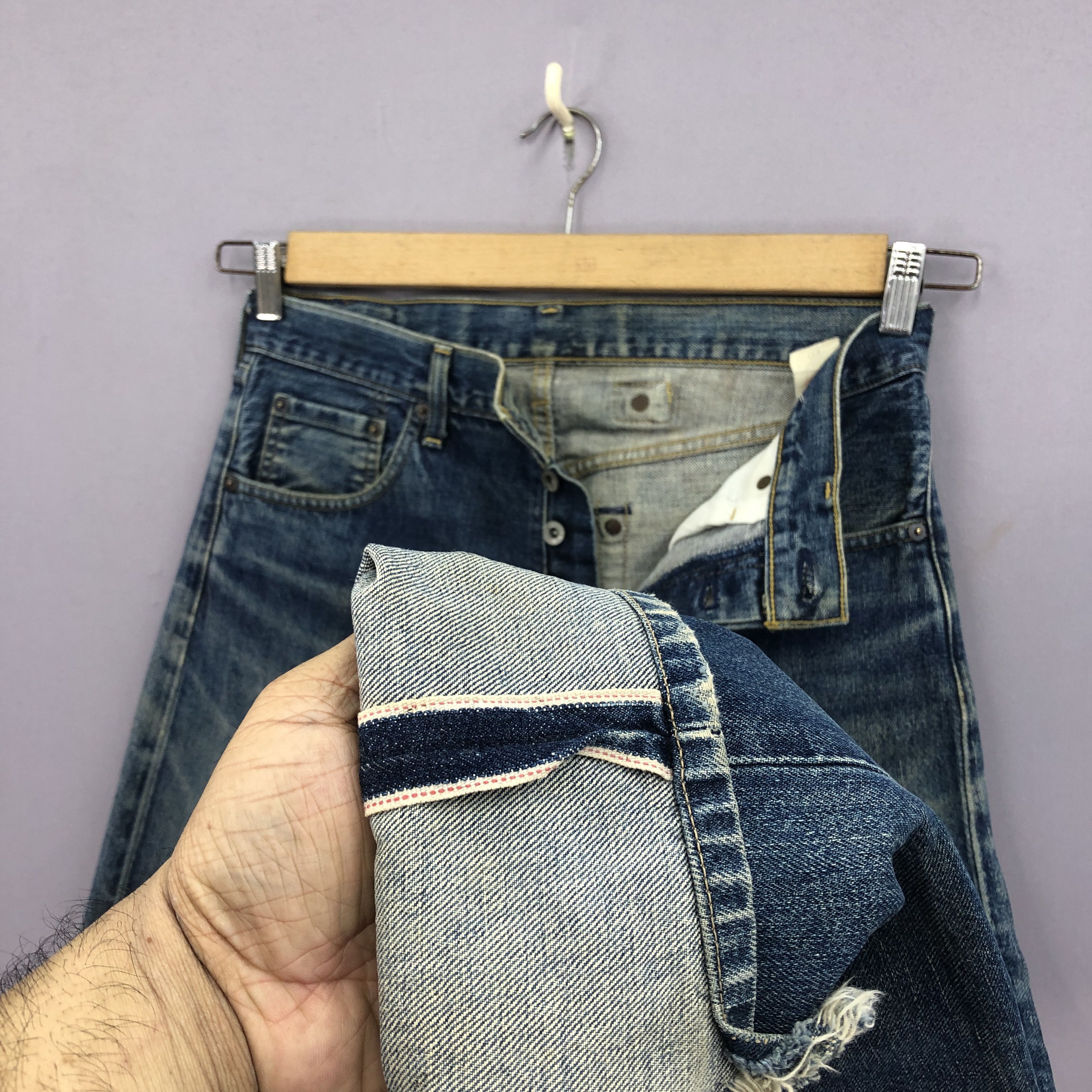 Levi's Vintage Levis 702 Selvedge Jeans Levi's Ripped Faded Denim Size US 30 / EU 46 - 9 Thumbnail
