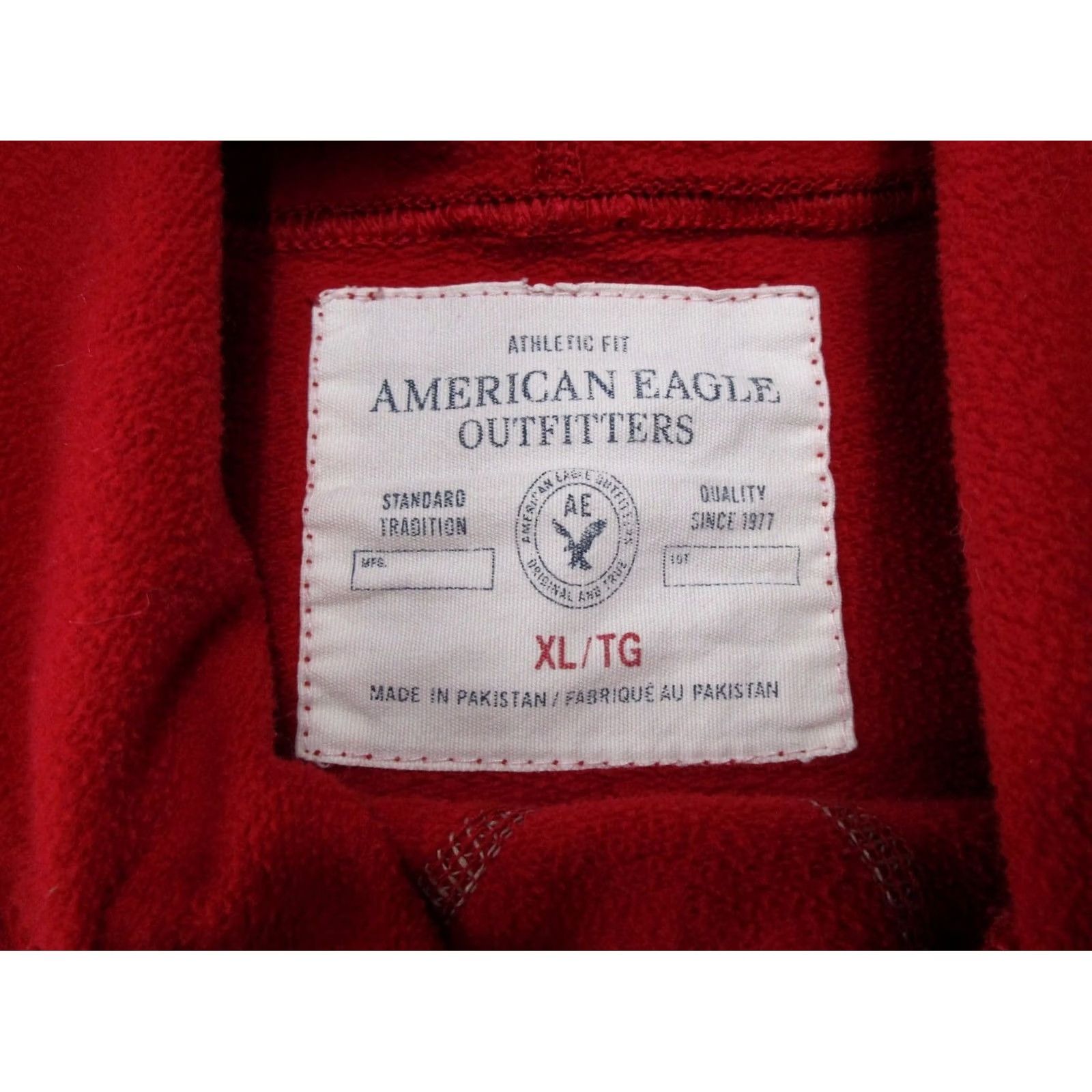 American Eagle Outfitters VTG American Eagle Outfitters Hoodie Pullover Sweatshirt Red XL Mens Grunge Skater All Seasons Winter Fall Spring Crew Neck Fleece Cotton Long Sleeve Size US XL / EU 56 / 4 - 3 Thumbnail