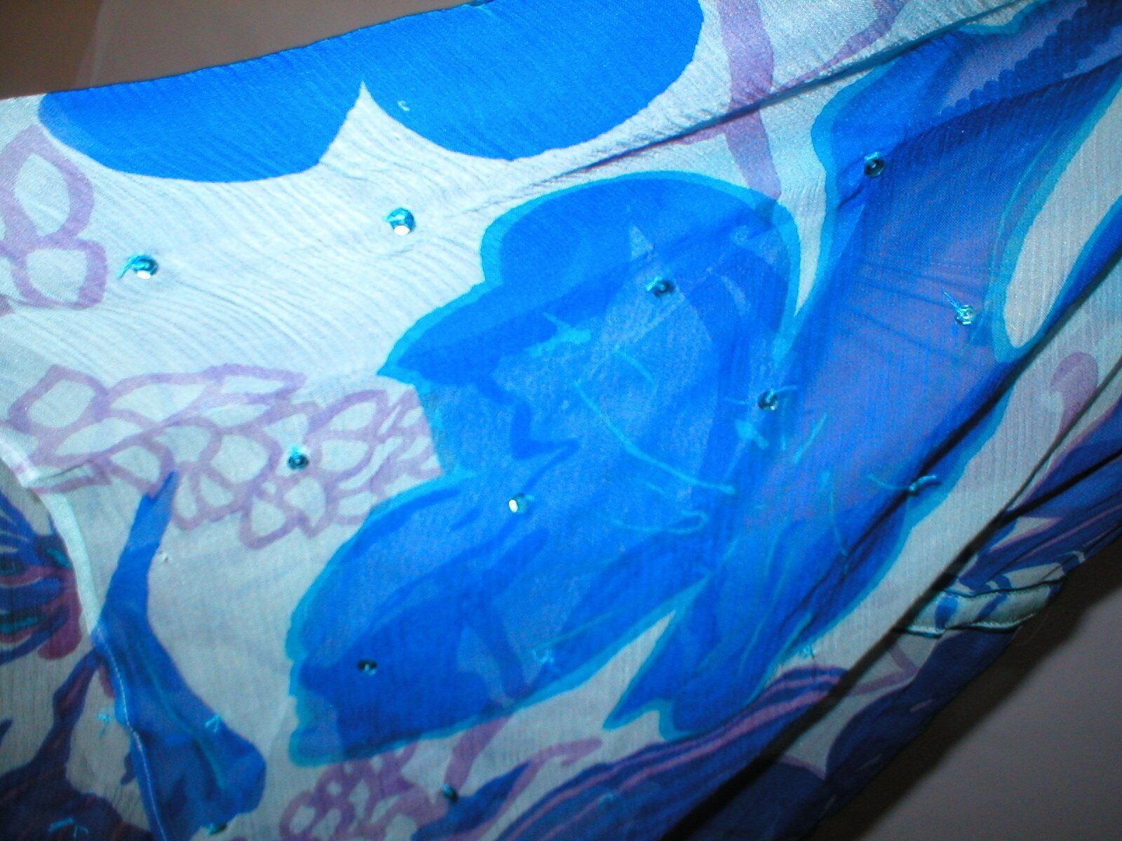 Antik Batik Silk Tunic Top Women Antik Batik M Blue Purple Swim Cover Up Size M / US 6-8 / IT 42-44 - 8 Thumbnail