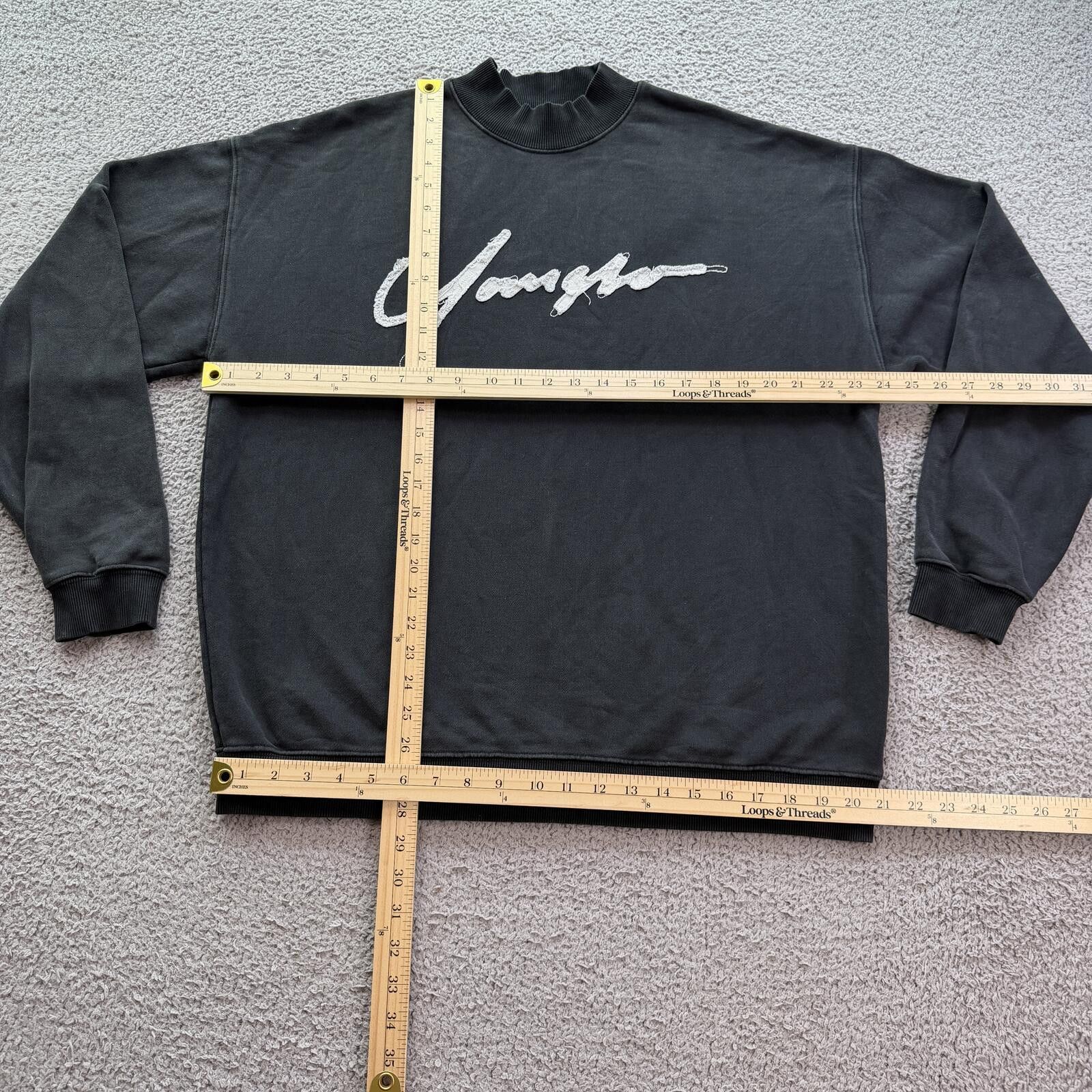 YoungLA YoungLA Script Logo Crewneck Sweatshirt Black Gym Mens M Size US M / EU 48-50 / 2 - 4 Thumbnail
