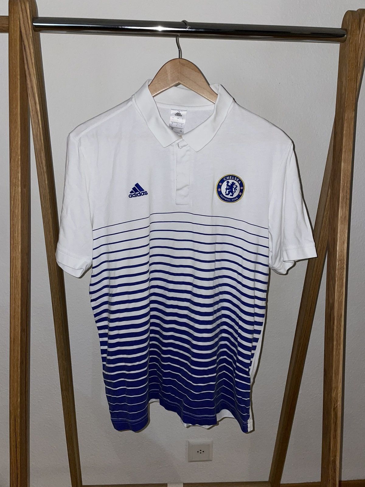Adidas × Chelsea Soccer × Vintage Chelsea Adidas polo Size US L / EU 52-54 / 3 - 1 Thumbnail