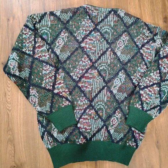 Other Vintage Sears Roebuck Diamond Tiles Cardigan Sweater Size US M / EU 48-50 / 2 - 6 Thumbnail