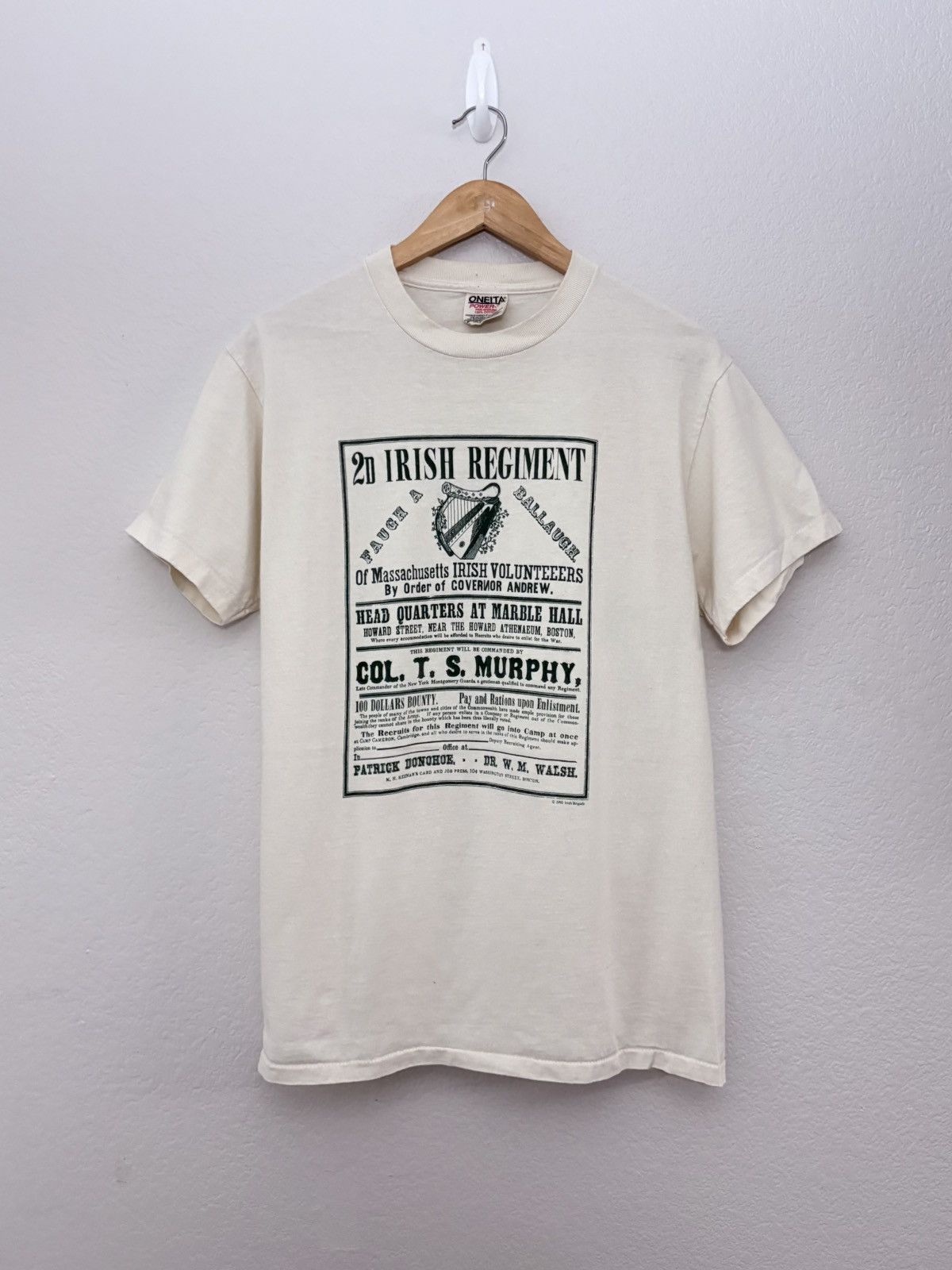 Vintage 90’s 2nd Irish Regiment of Massachusets Vintage War Tee Size US M / EU 48-50 / 2 - 1 Thumbnail