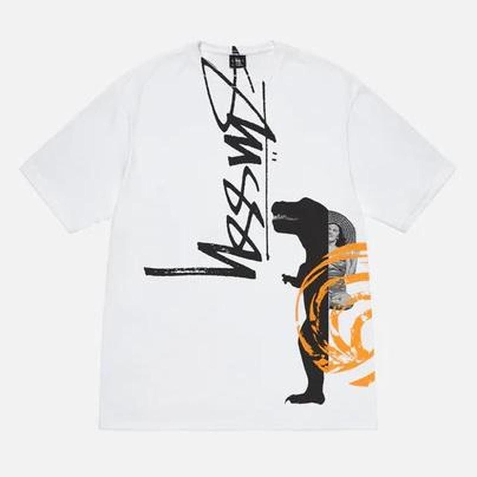 image of Stussy X David Carson Dino T Shirt In White, Men's (Size XL)