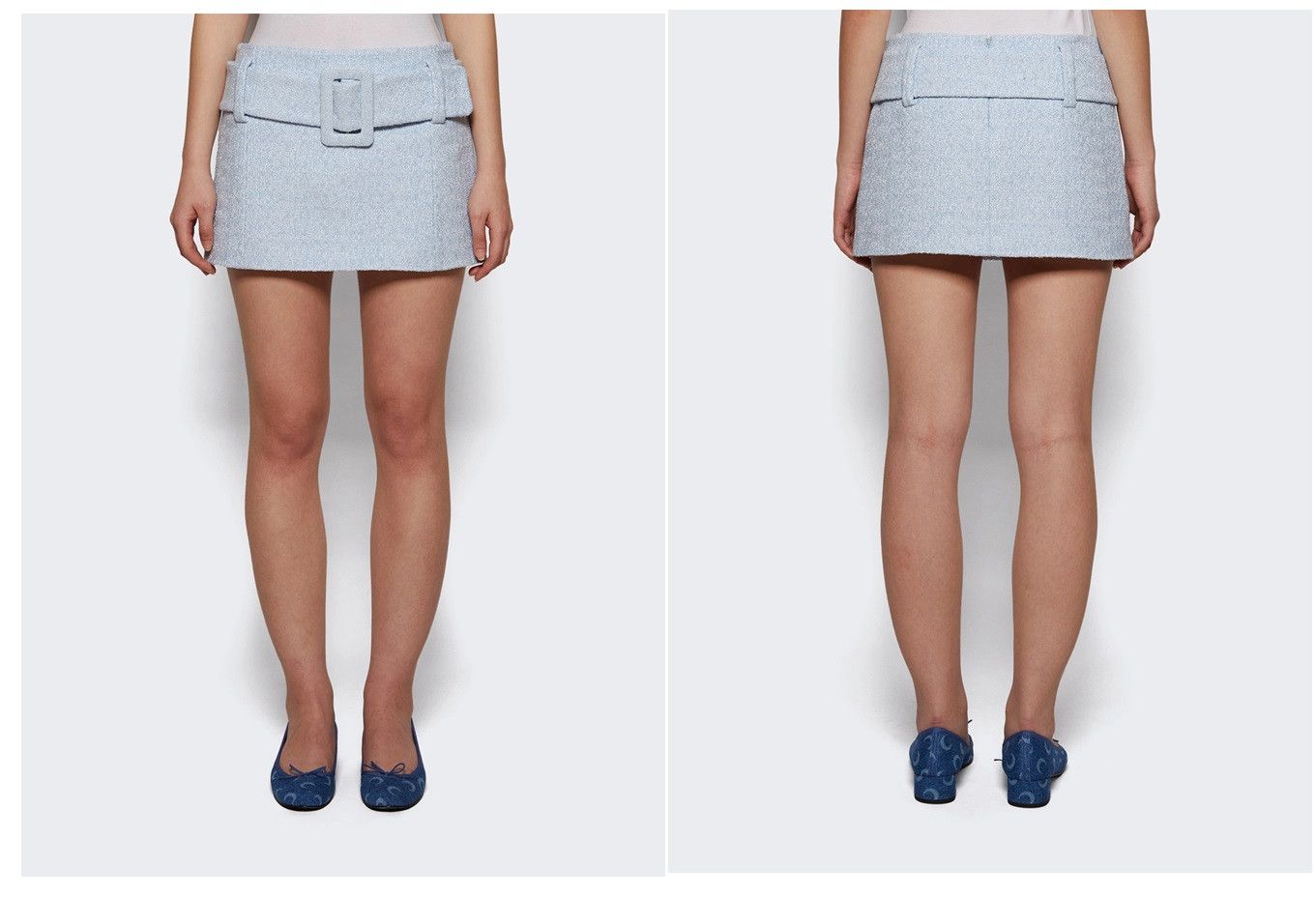 Patou Mini skirt with belted waist and textured fabric Size 25" / US 0 / IT 36 - 1 Thumbnail