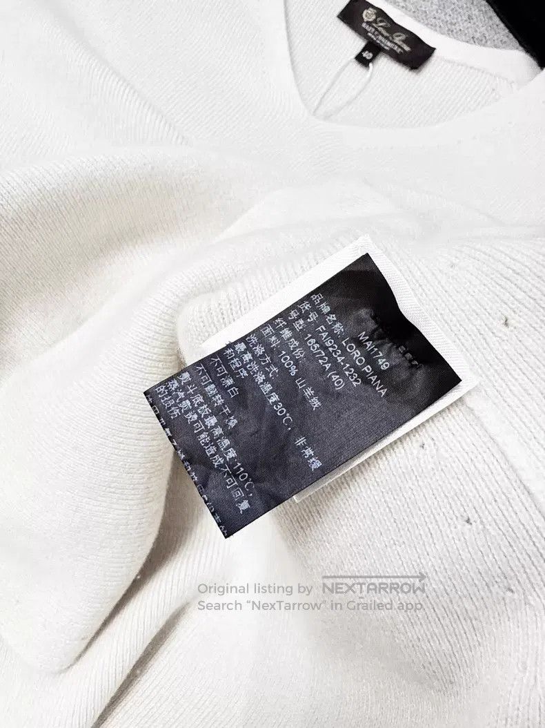 Loro Piana Loro Piana Off-white V-neck long-sleeve knitted top Size XS / US 0-2 / IT 36-38 - 5 Thumbnail