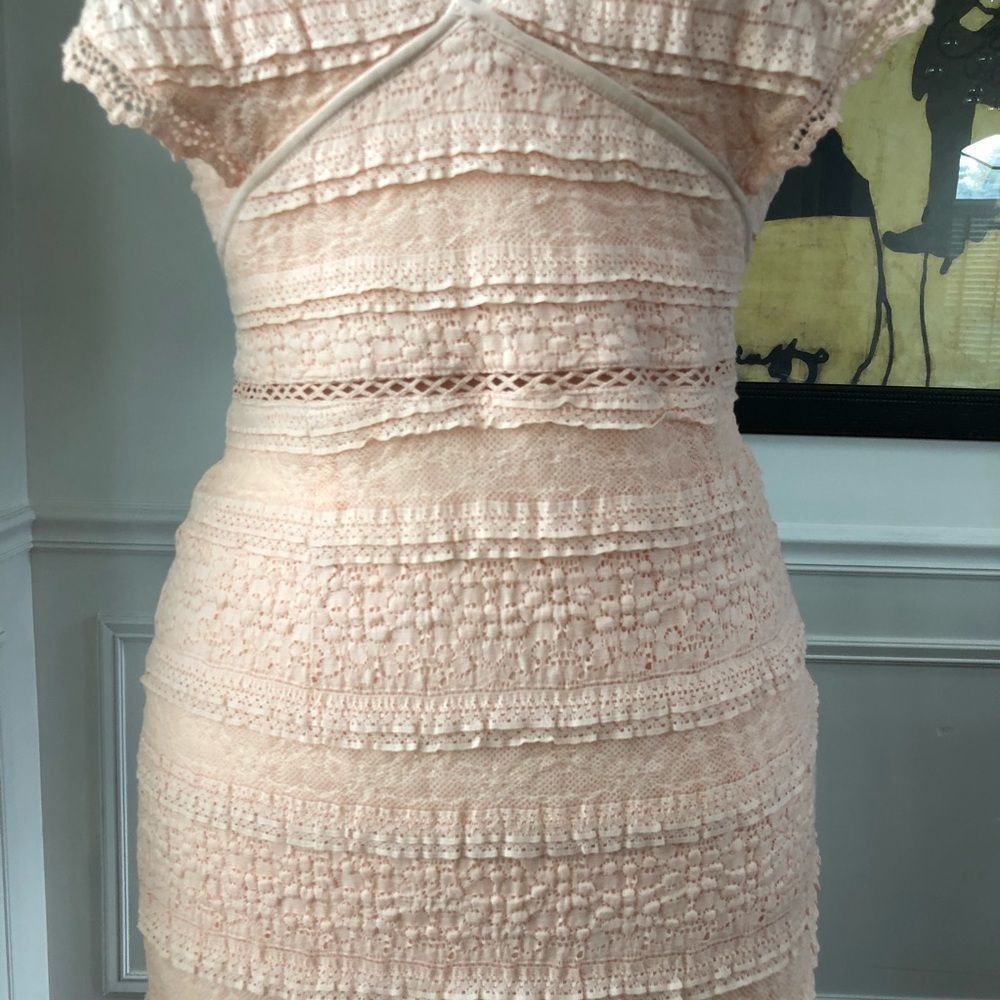 Other Foxiedox Makayla Flutter Trim Lace Sheath Dress L Size L / US 10 / IT 46 - 5 Thumbnail
