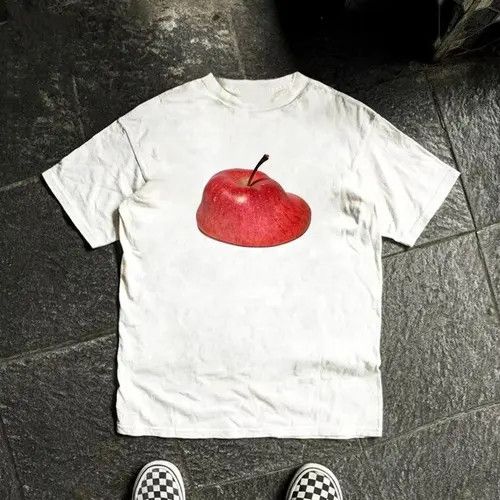 Vintage Aikawa x Iriki Apple print loose casual retro cotton t-shirt Size US M / EU 48-50 / 2 - 5 Thumbnail