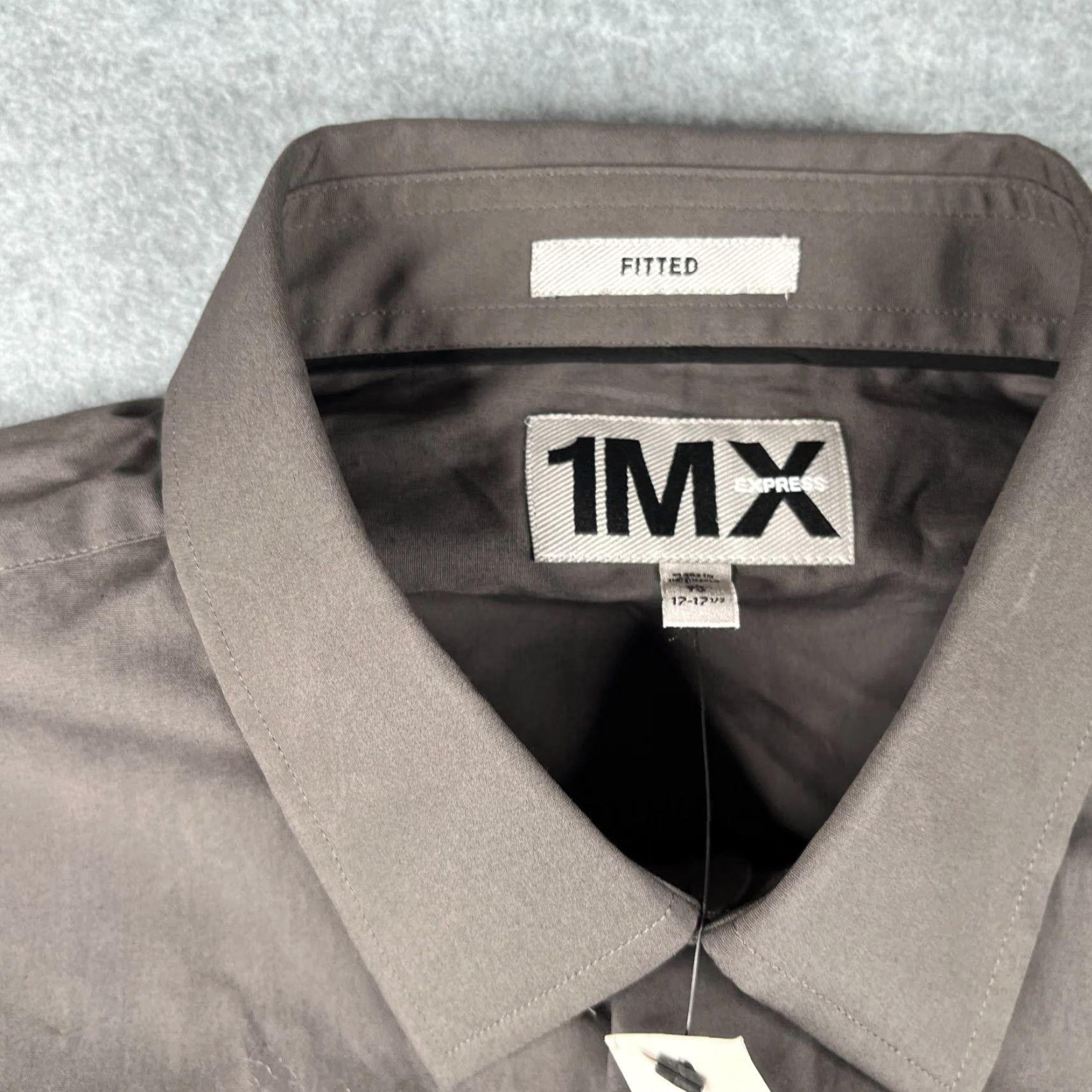 VINTAGE Express 1MX Shirt Gray XL Mens Button-Up Long Sleeve Casual Shirt