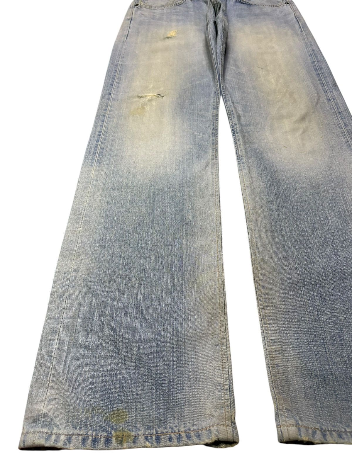 Edwin Vintage Edwin 505ZX Selvedge Mud Wash Distressed Loose Jeans Size US 30 / EU 46 - 7 Thumbnail