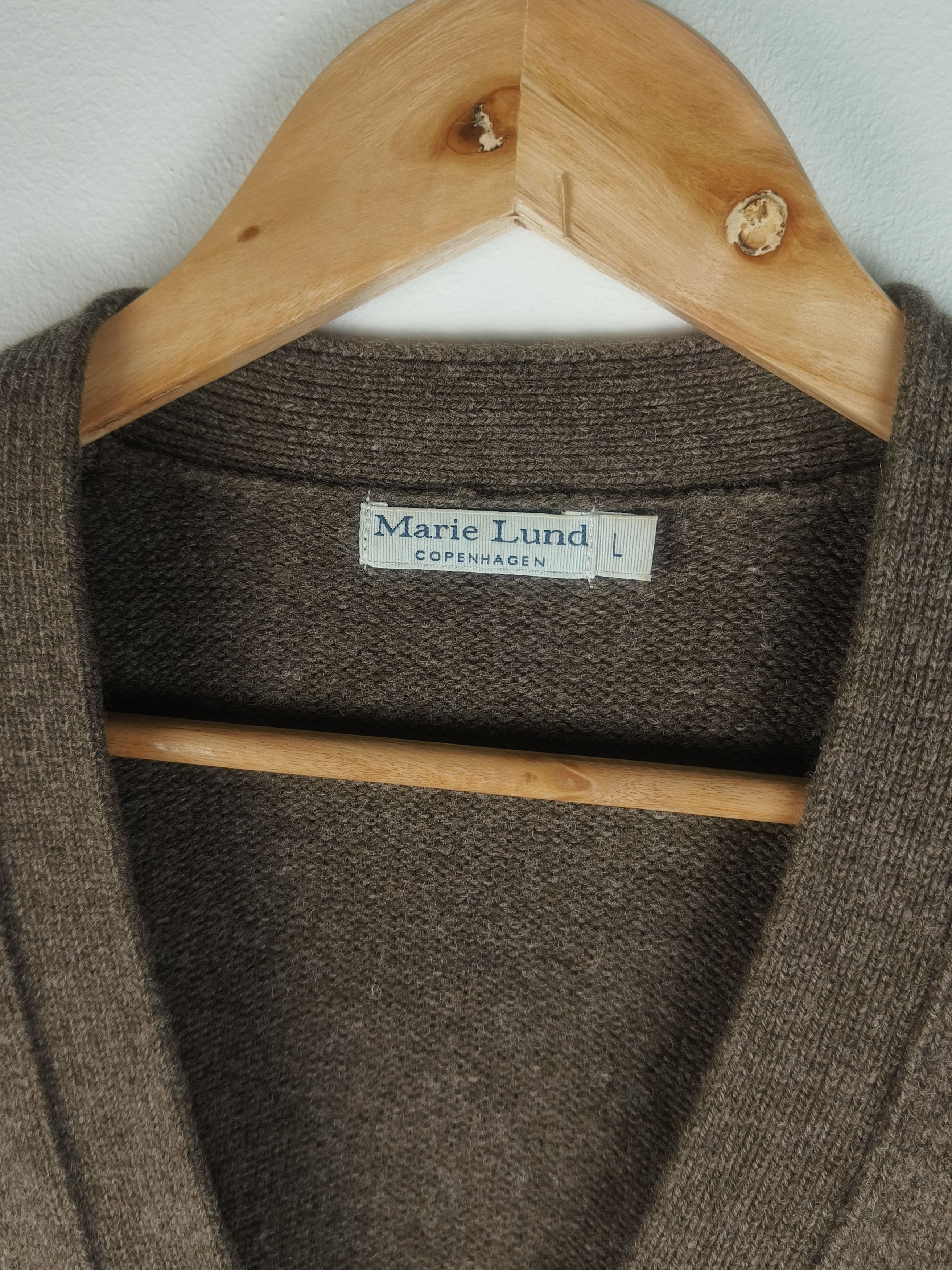 Vintage Marie Lund Copenhagen Vintage Wool Long Knit Cardigan Size L / US 10 / IT 46 - 2 Thumbnail